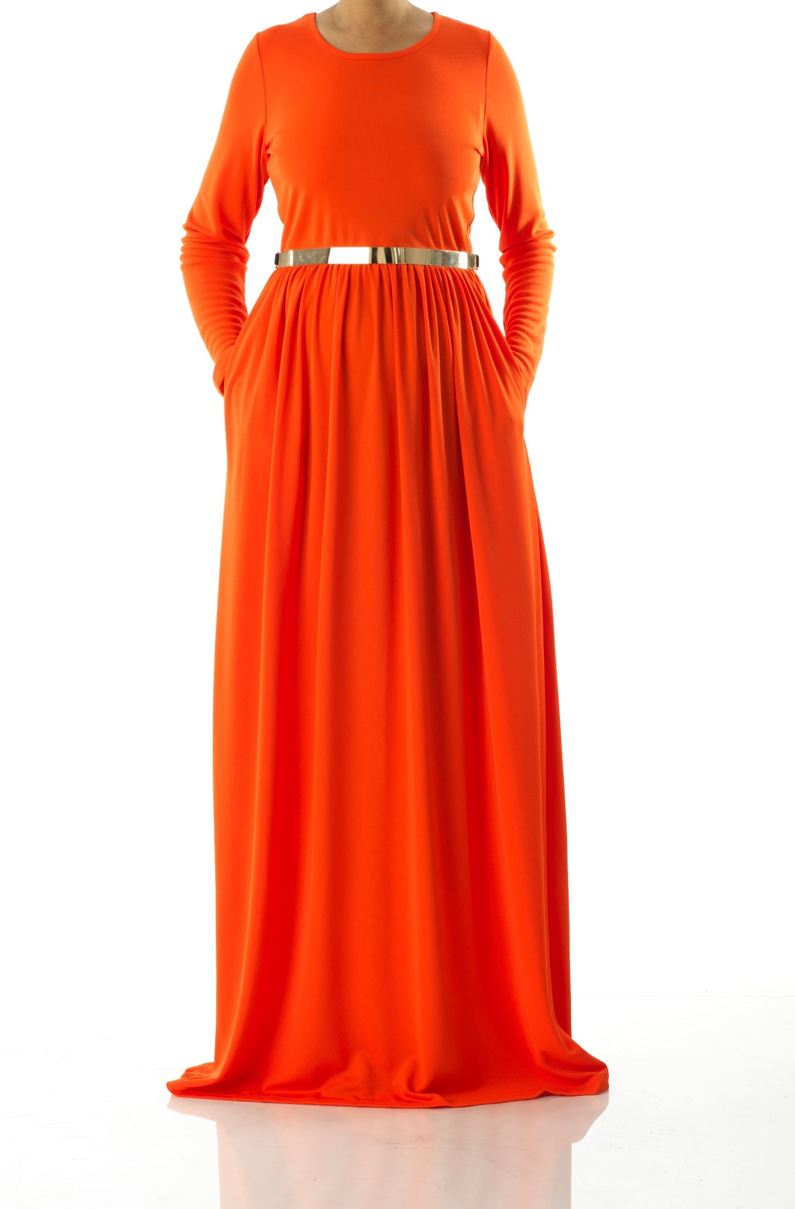 Neon Orange original Milk Silk Maxi Dress Kabayare