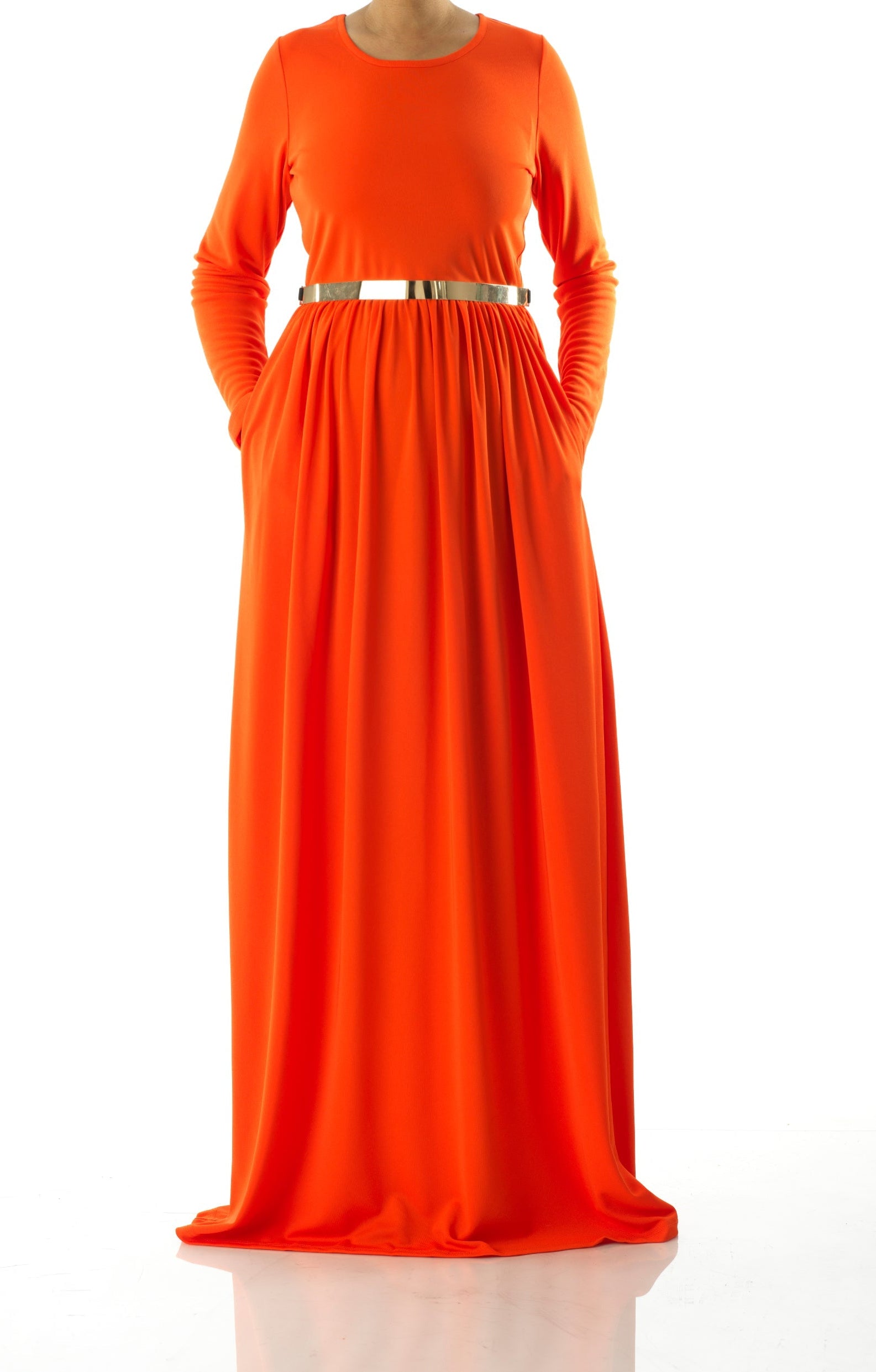 Neon Orange original Milk Silk Maxi Dress Kabayare