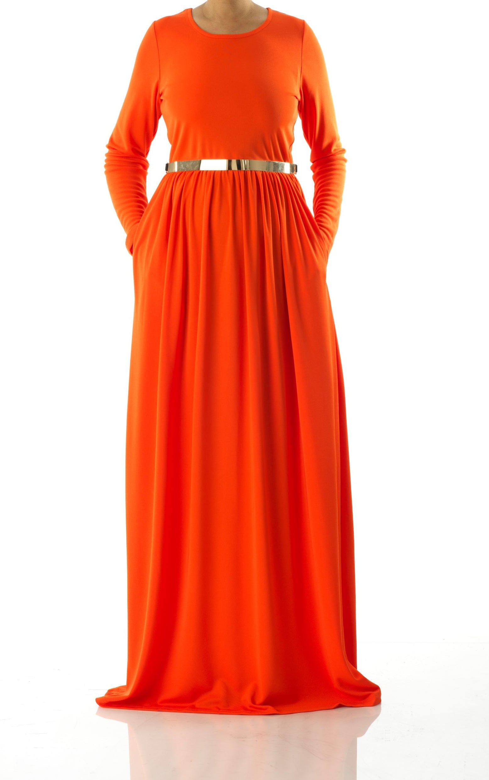 Neon Orange original Milk Silk Maxi Dress Kabayare