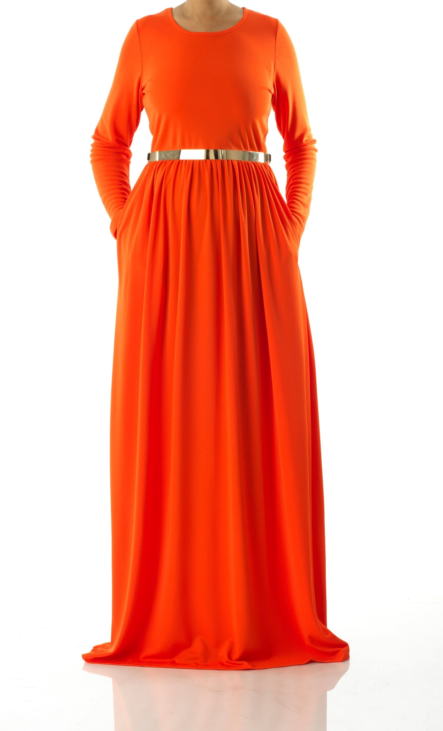 Neon Orange original Milk Silk Maxi Dress Kabayare