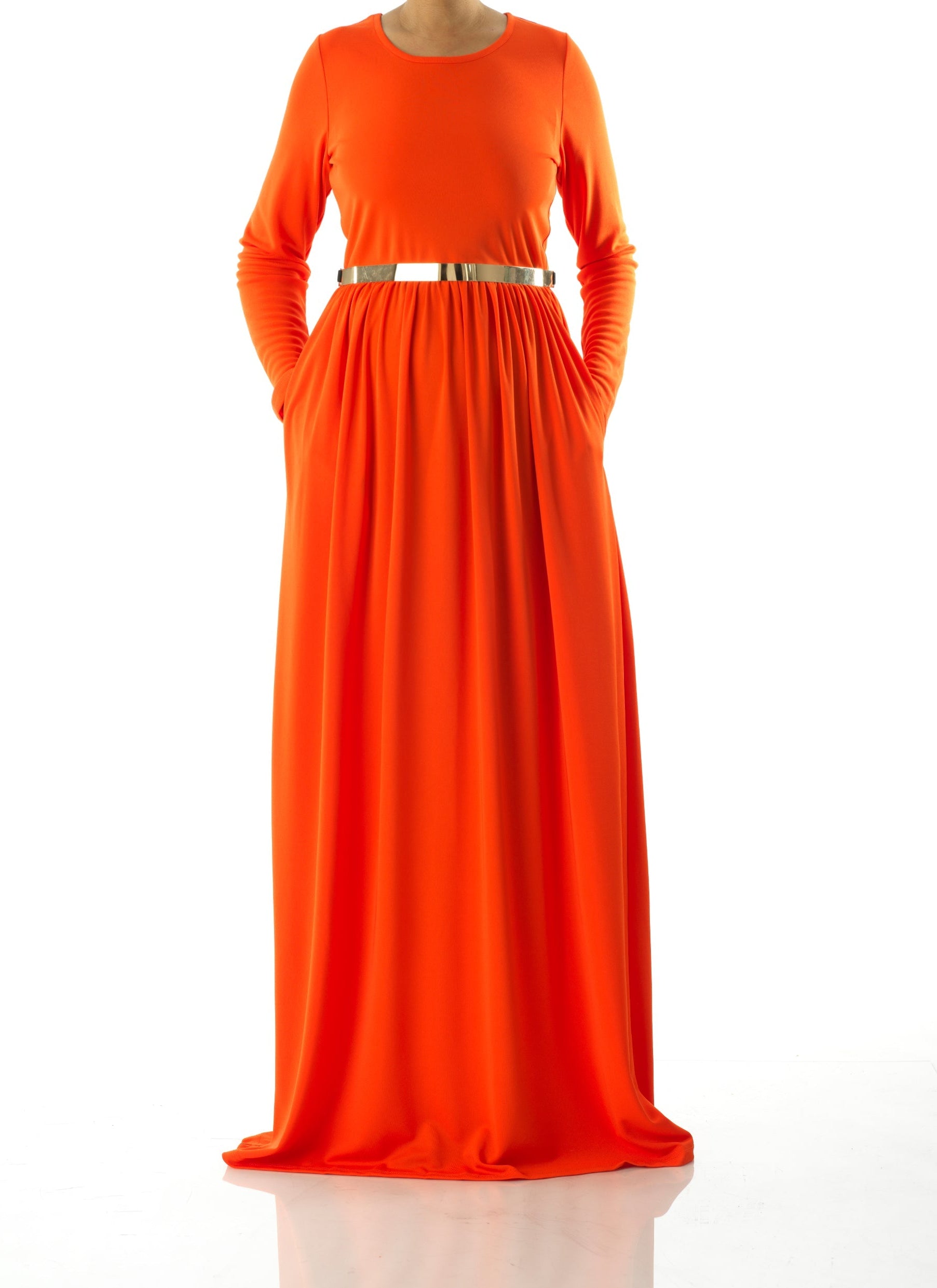 Neon Orange original Milk Silk Maxi Dress Kabayare