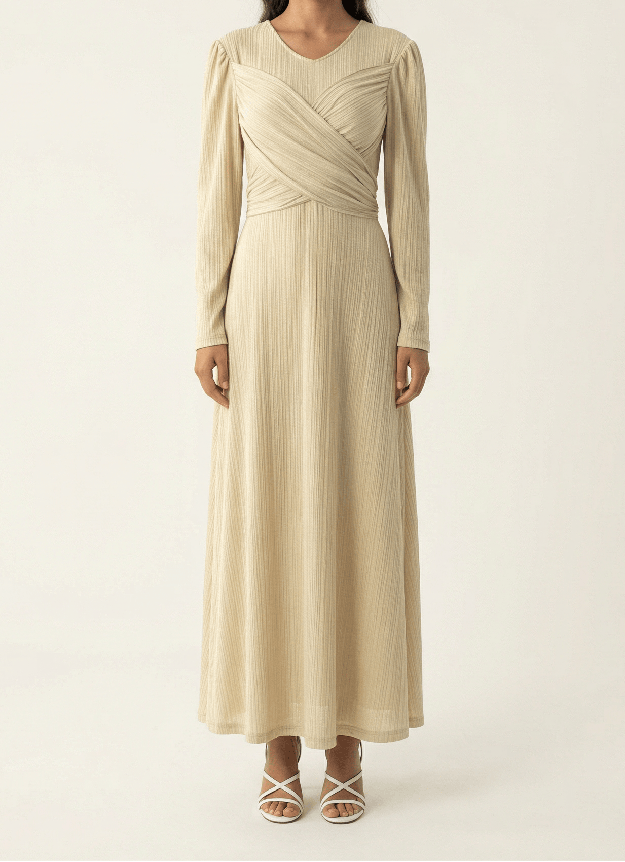 Oatmeal ma chérie ribbed maxi dress Kabayare