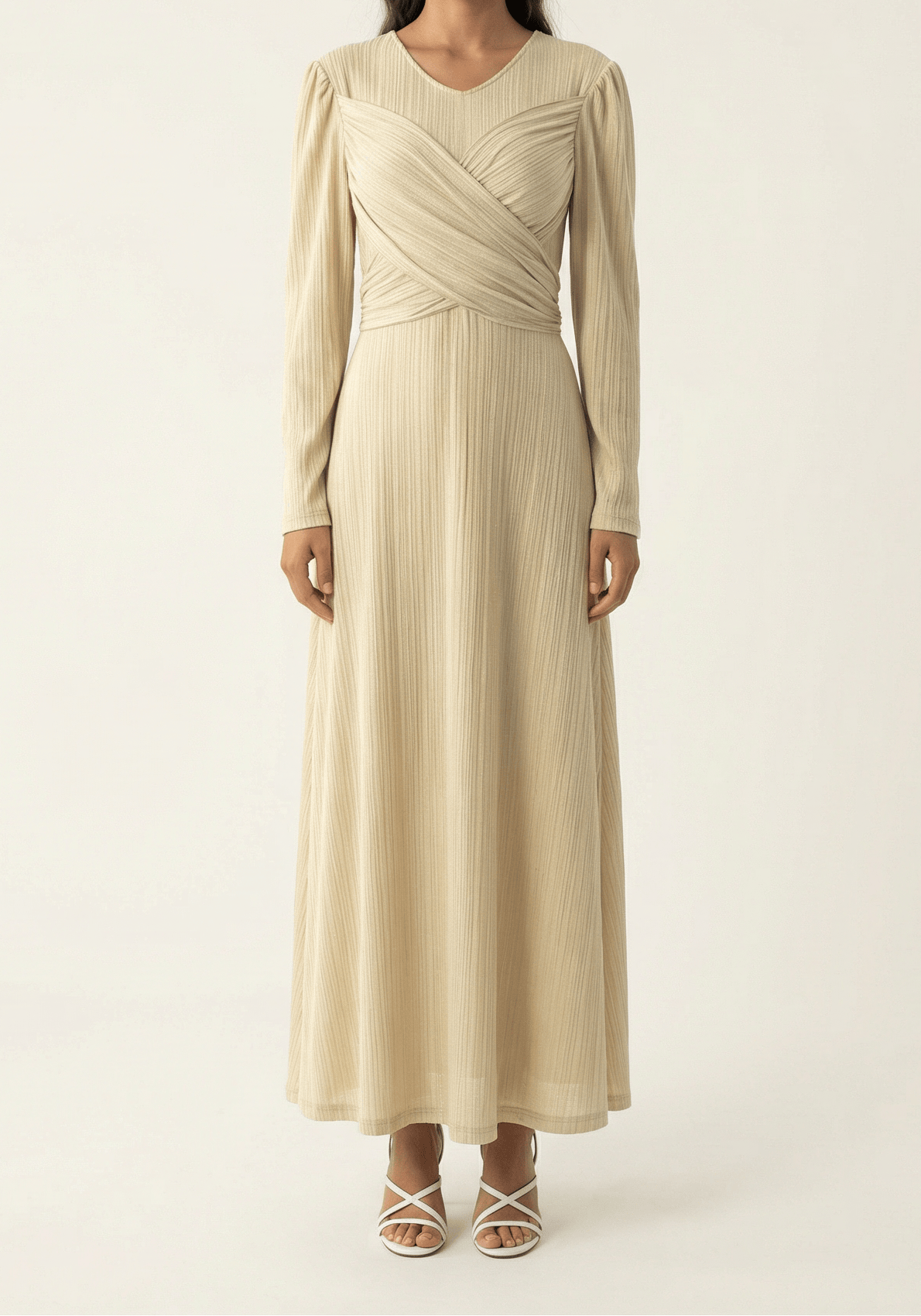 Oatmeal ma chérie ribbed maxi dress Kabayare