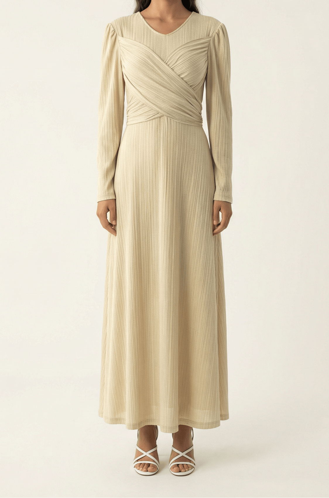 Oatmeal ma chérie ribbed maxi dress Kabayare