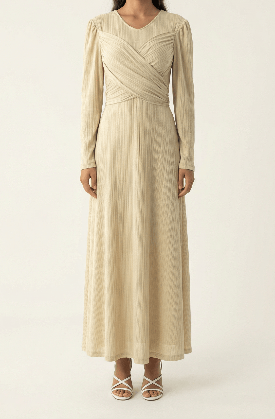 Oatmeal ma chérie ribbed maxi dress Kabayare