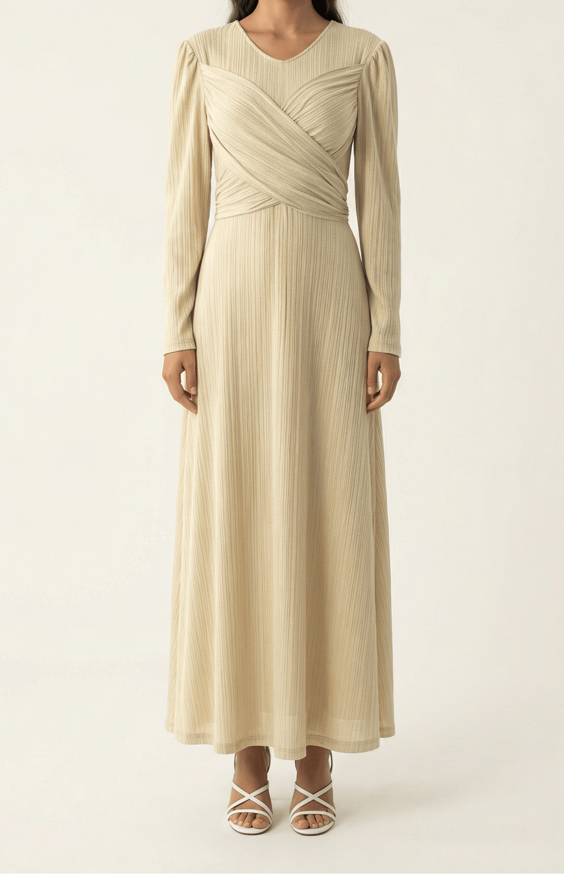 Oatmeal ma chérie ribbed maxi dress Kabayare