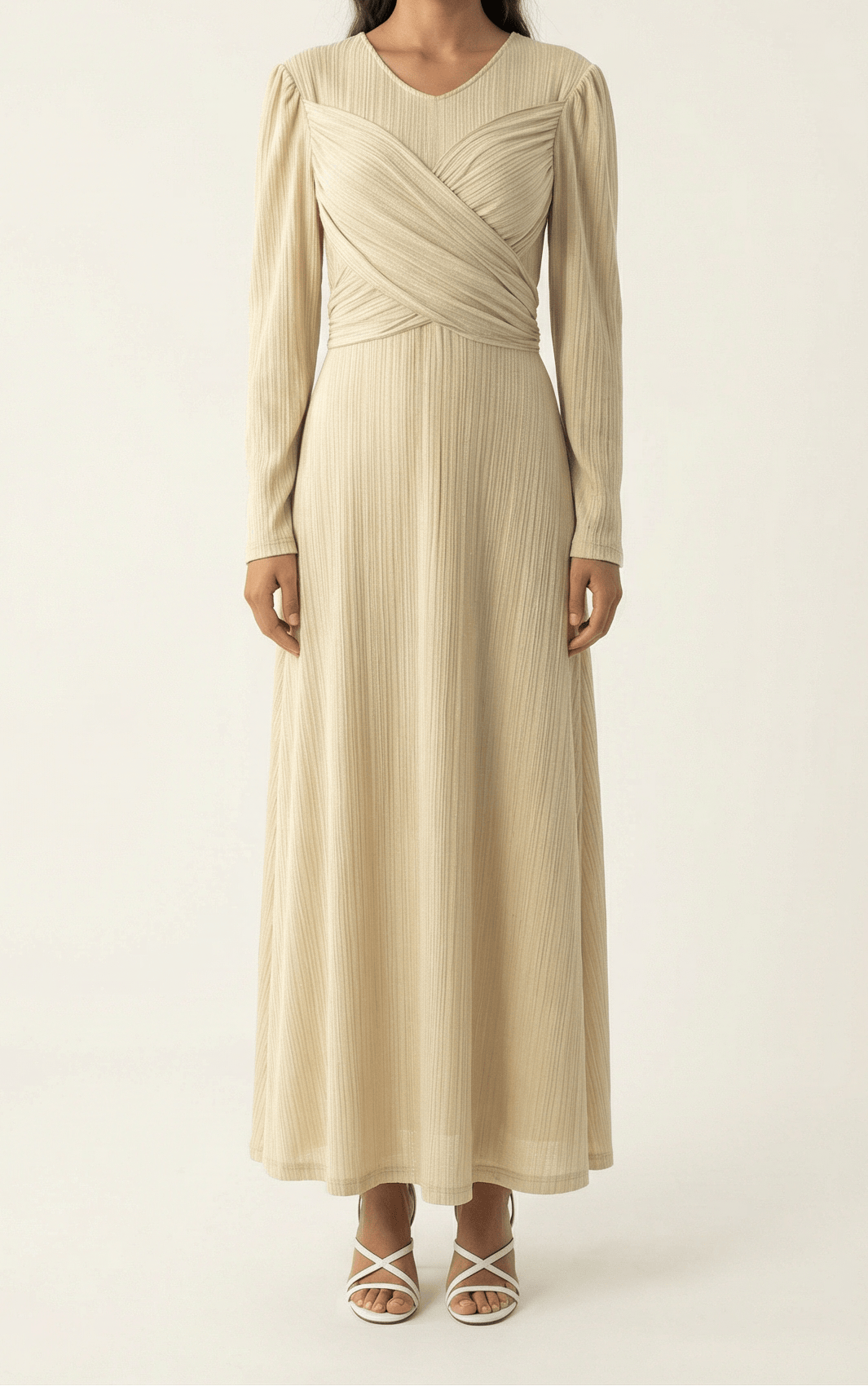 Oatmeal ma chérie ribbed maxi dress Kabayare
