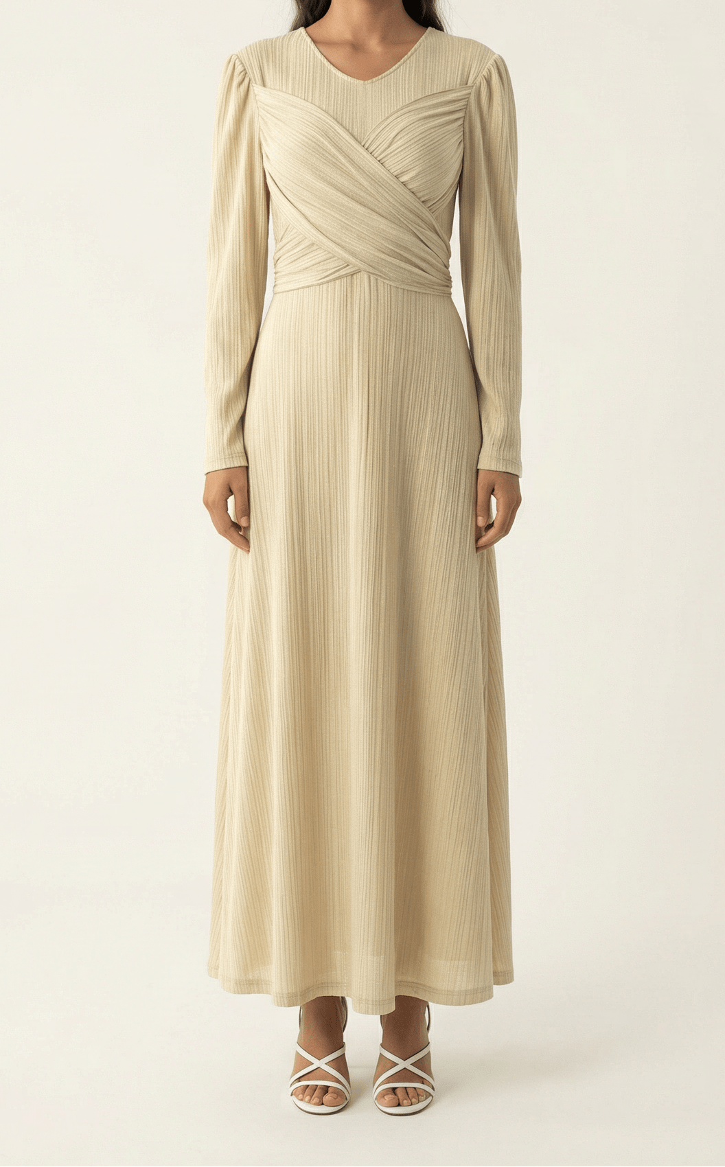 Oatmeal ma chérie ribbed maxi dress Kabayare