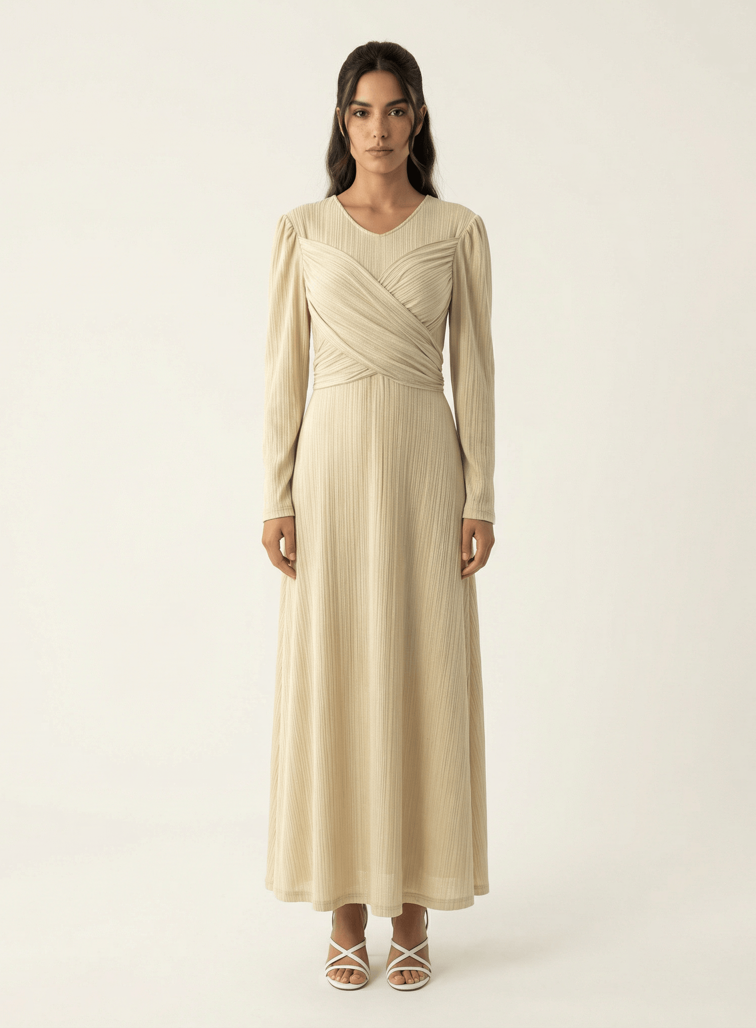 Oatmeal ma chérie ribbed maxi dress Kabayare
