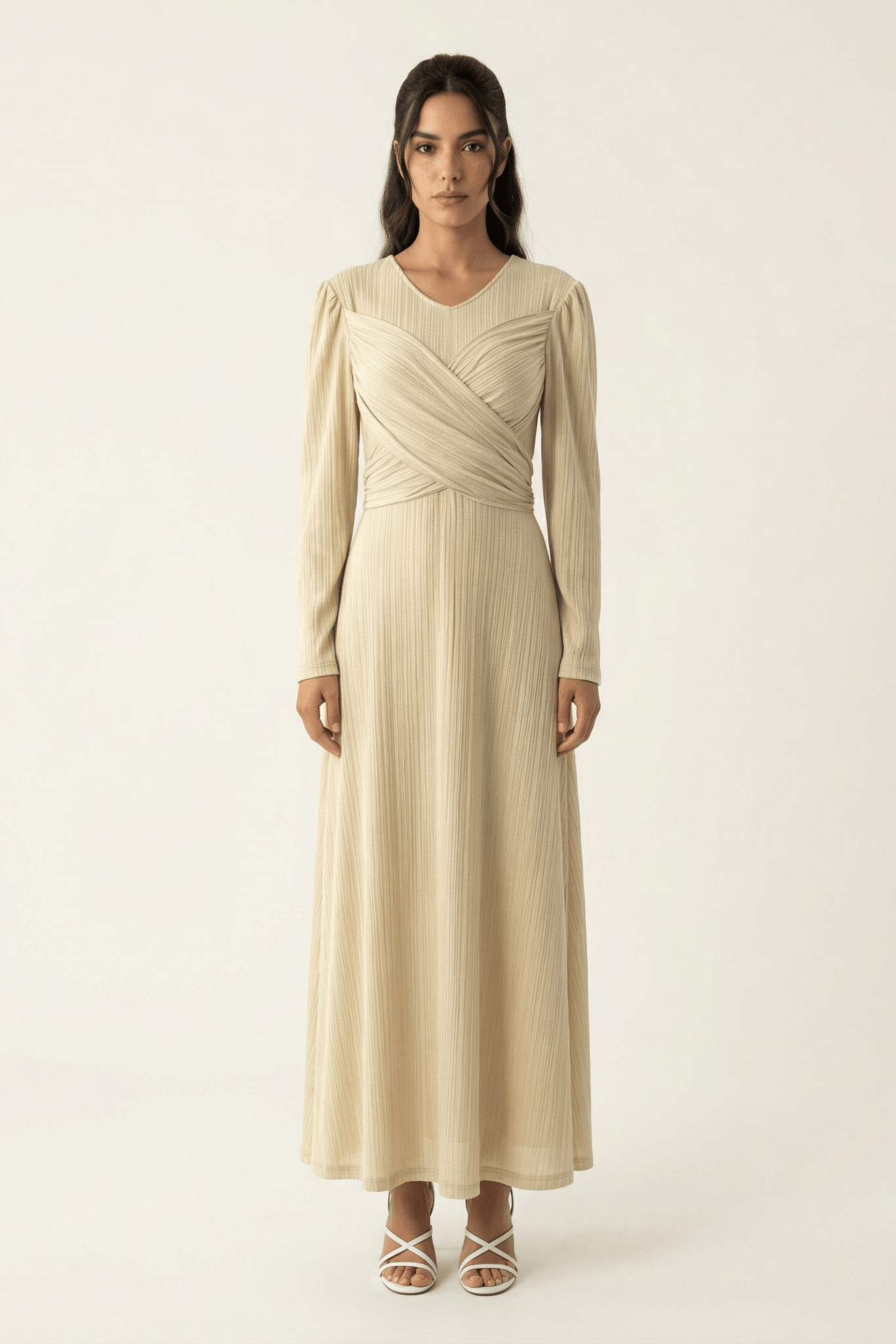 Oatmeal ma chérie ribbed maxi dress Kabayare