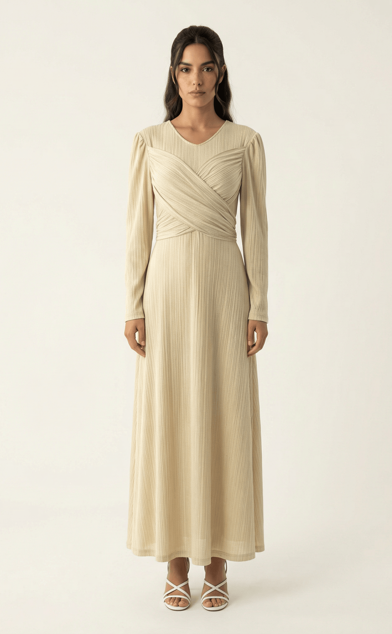 Oatmeal ma chérie ribbed maxi dress Kabayare
