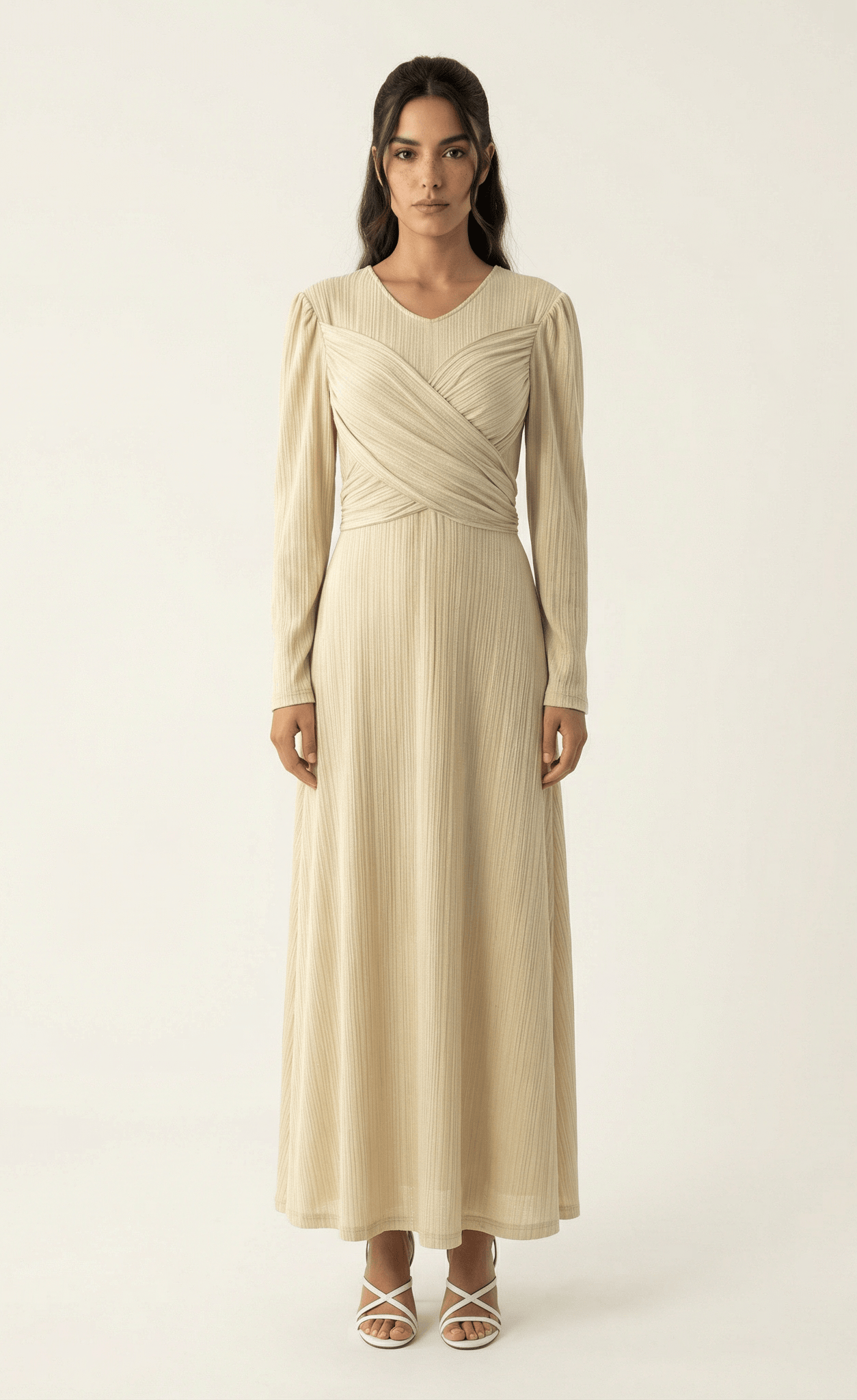 Oatmeal ma chérie ribbed maxi dress Kabayare