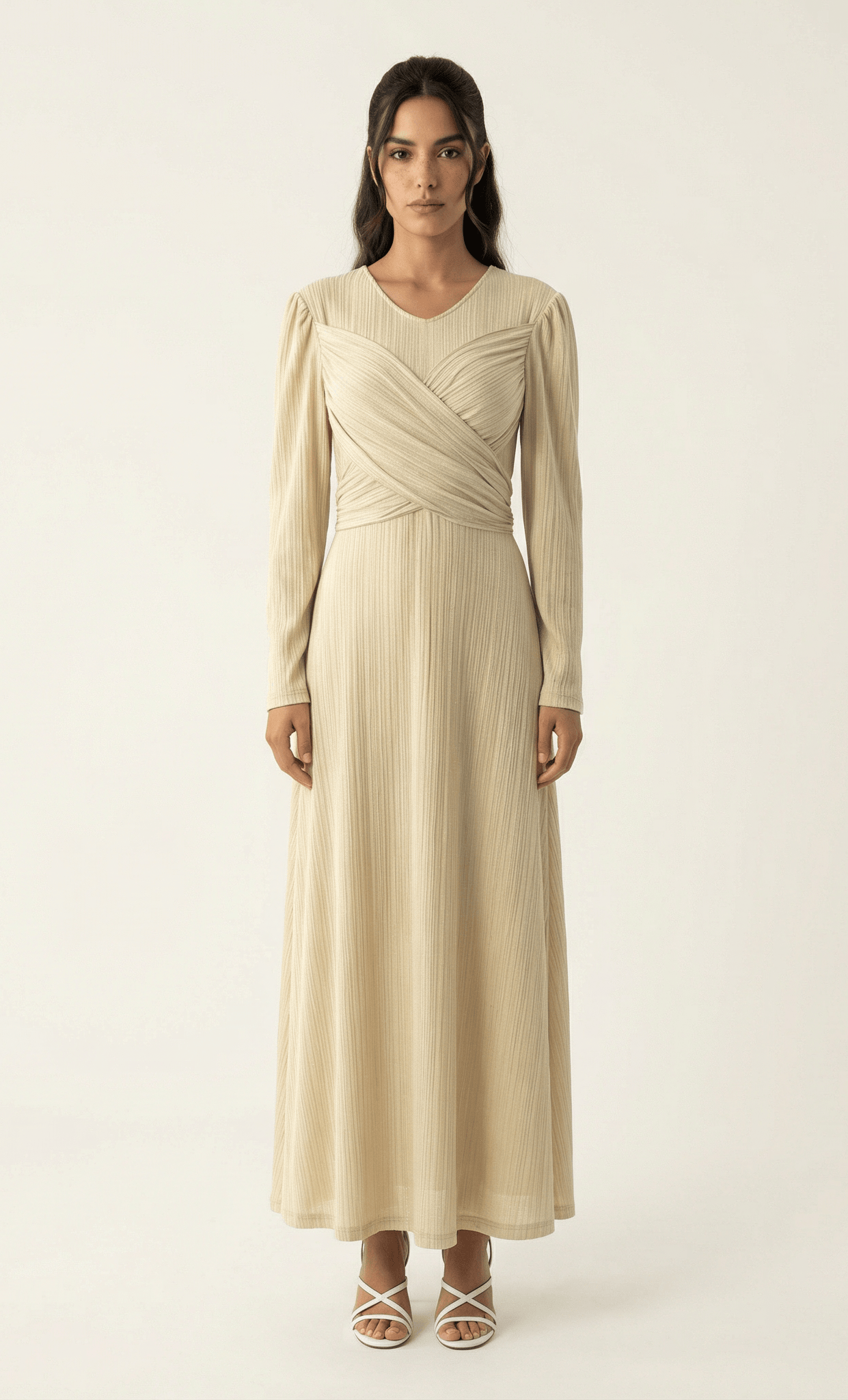 Oatmeal ma chérie ribbed maxi dress Kabayare