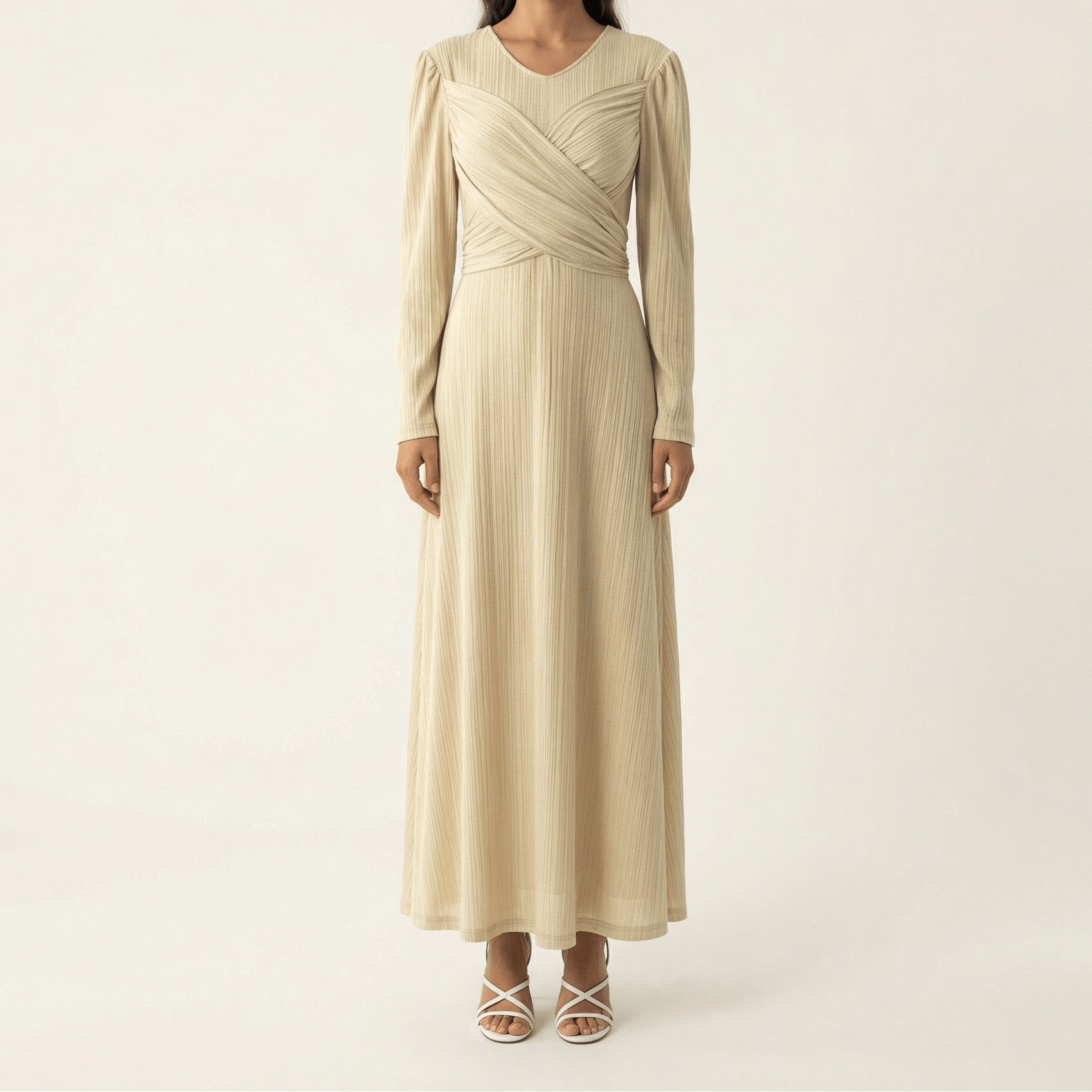 Oatmeal ma chérie ribbed maxi dress Kabayare