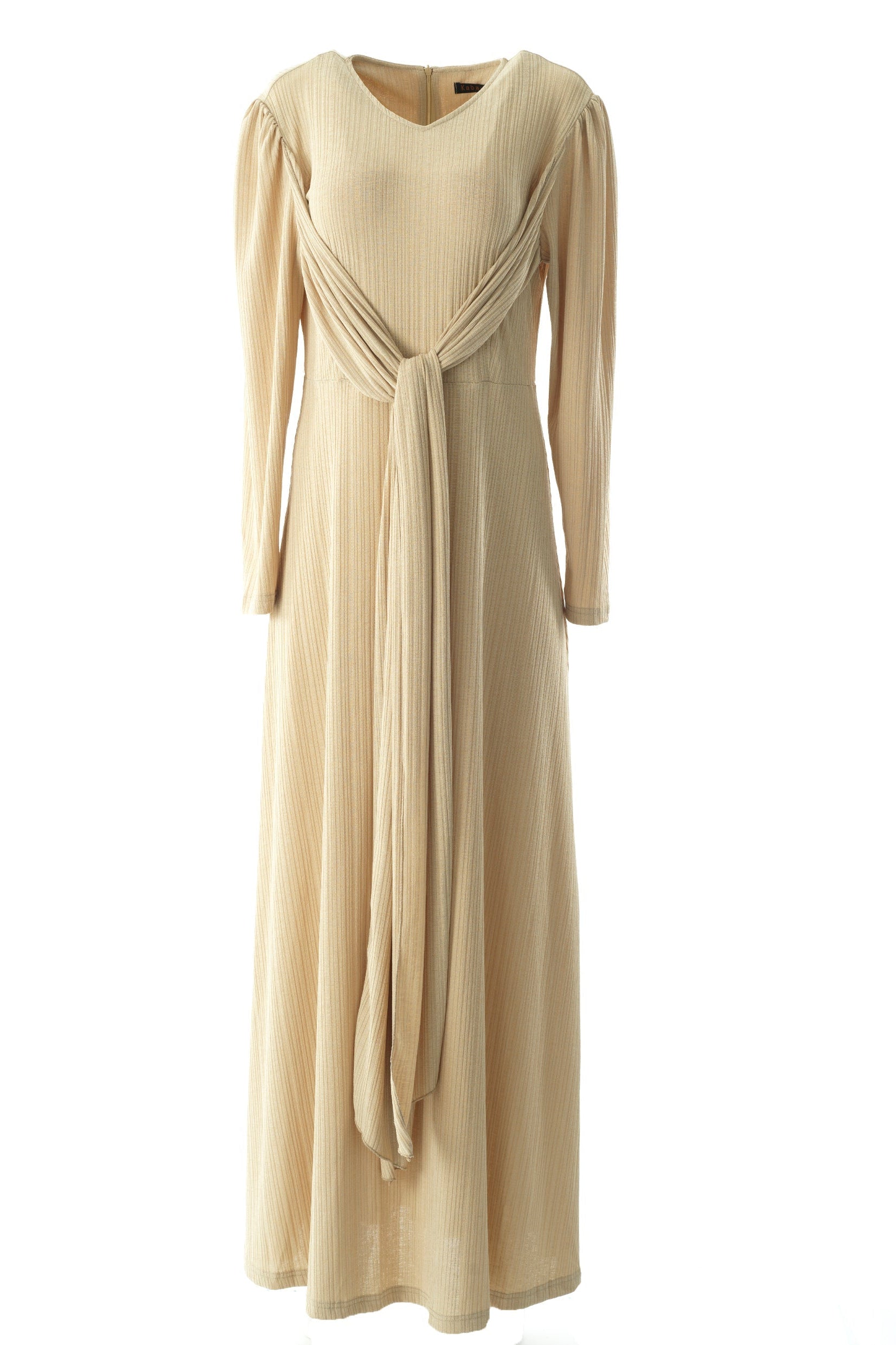 Oatmeal nude ma chérie ribbed maxi dress Kabayare