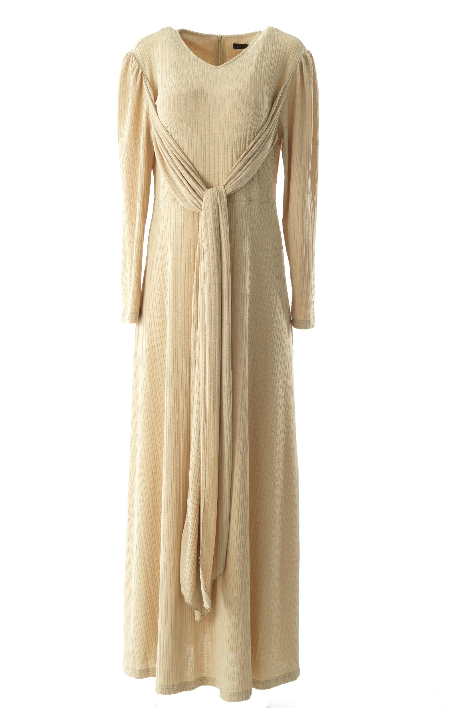 Oatmeal nude ma chérie ribbed maxi dress Kabayare