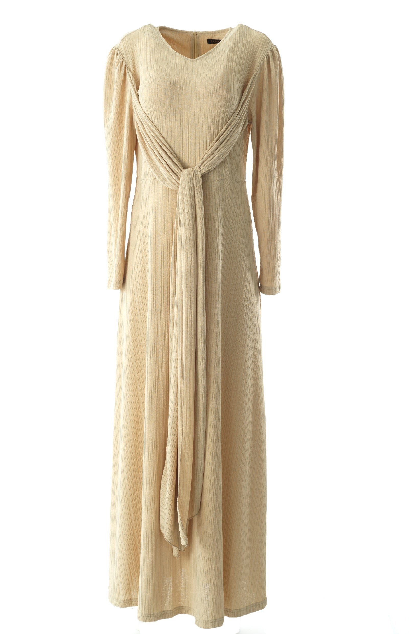 Oatmeal nude ma chérie ribbed maxi dress Kabayare