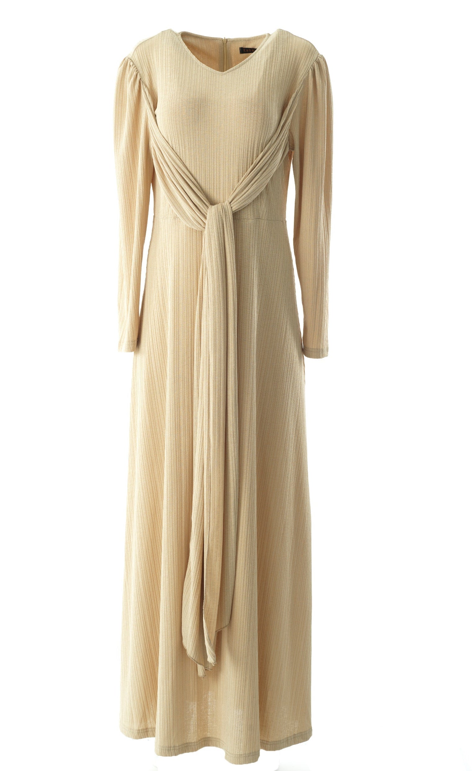 Oatmeal nude ma chérie ribbed maxi dress Kabayare