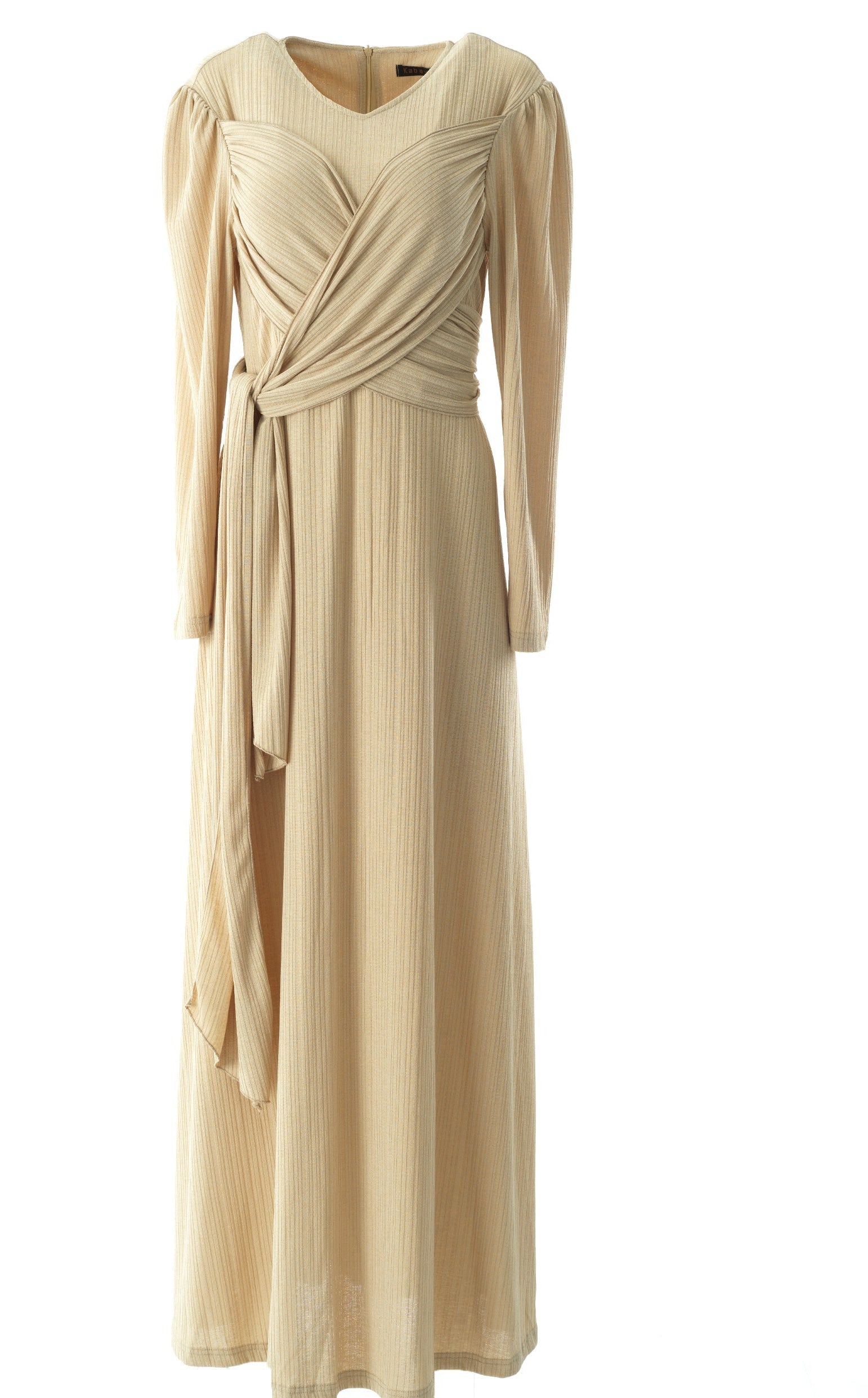 Oatmeal nude ma chérie ribbed maxi dress Kabayare