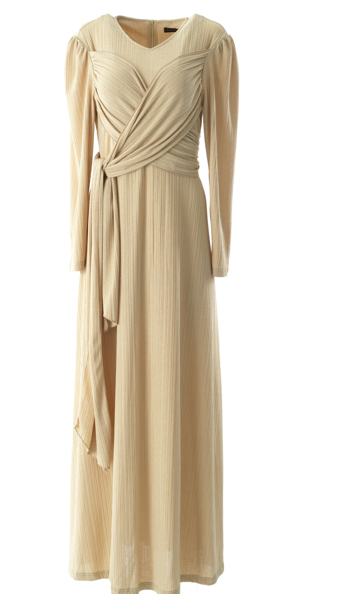 Oatmeal nude ma chérie ribbed maxi dress Kabayare