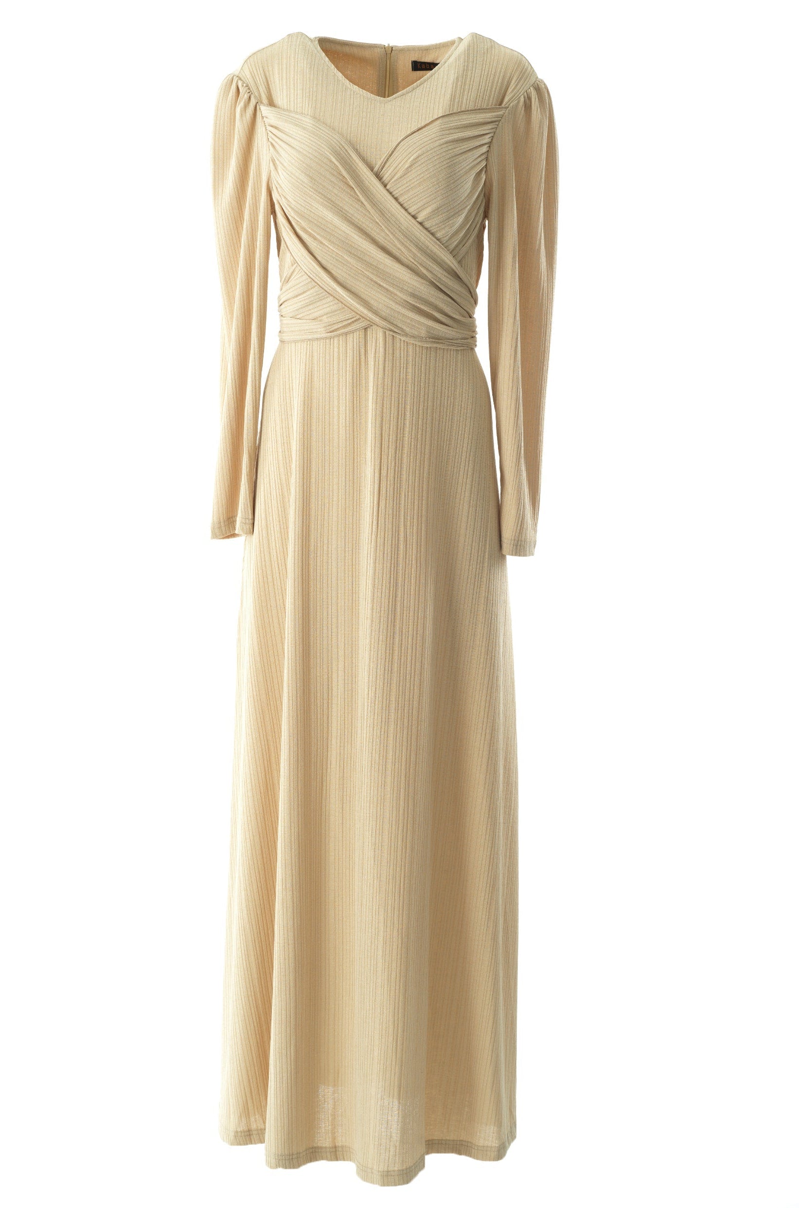 Oatmeal nude ma chérie ribbed maxi dress Kabayare