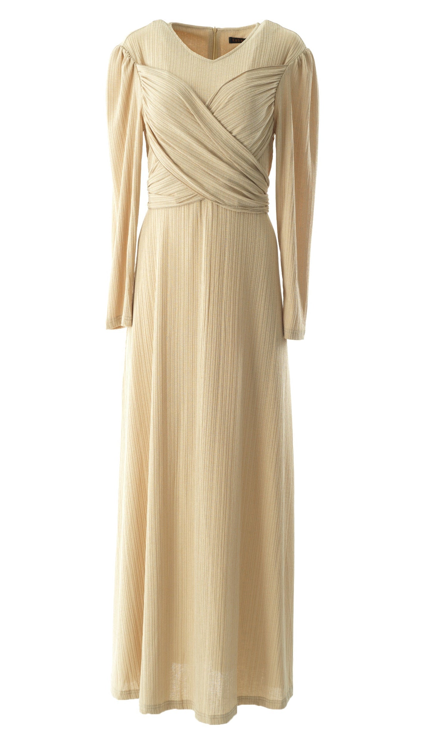Oatmeal nude ma chérie ribbed maxi dress Kabayare