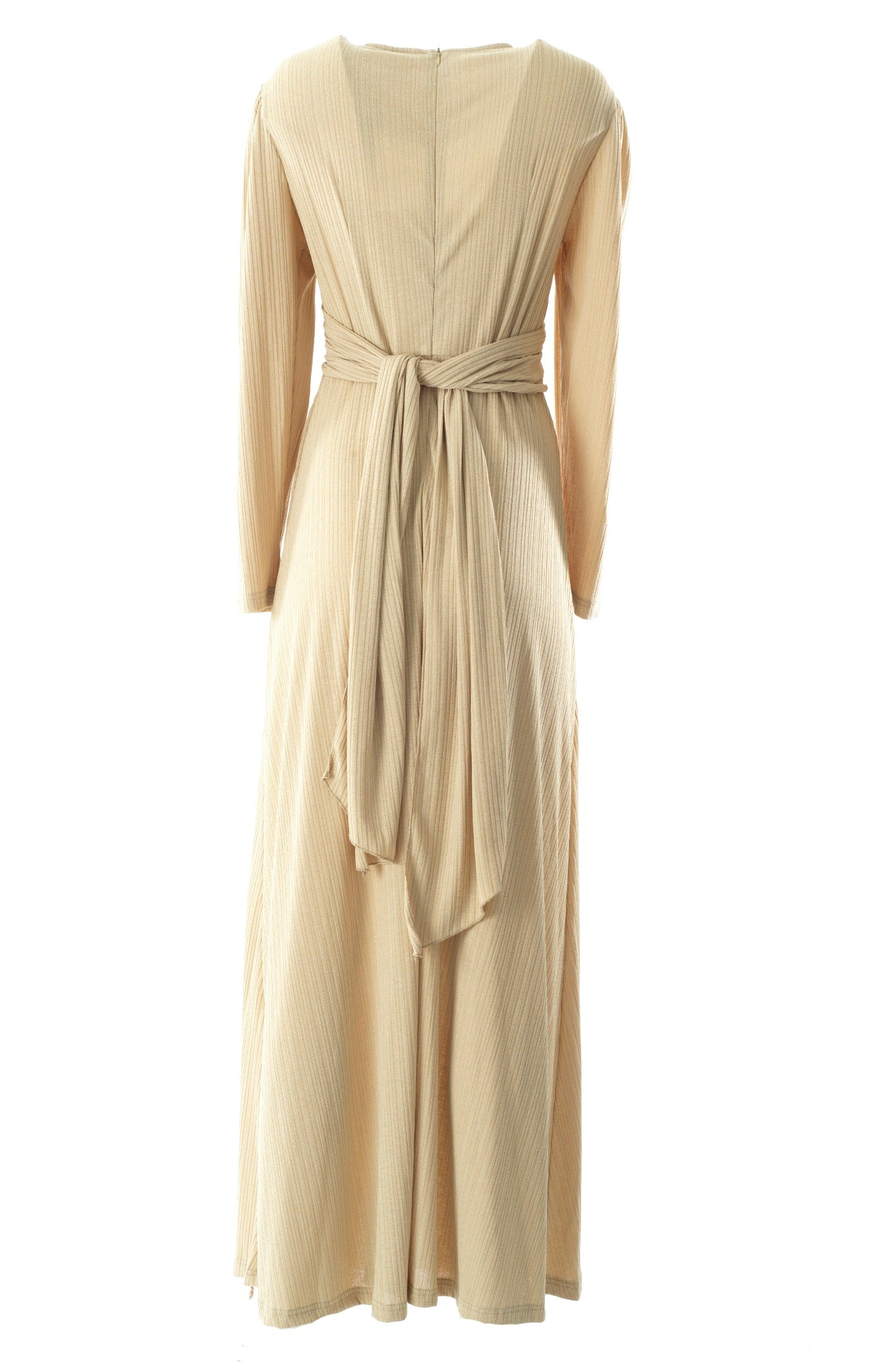 Oatmeal nude ma chérie ribbed maxi dress Kabayare