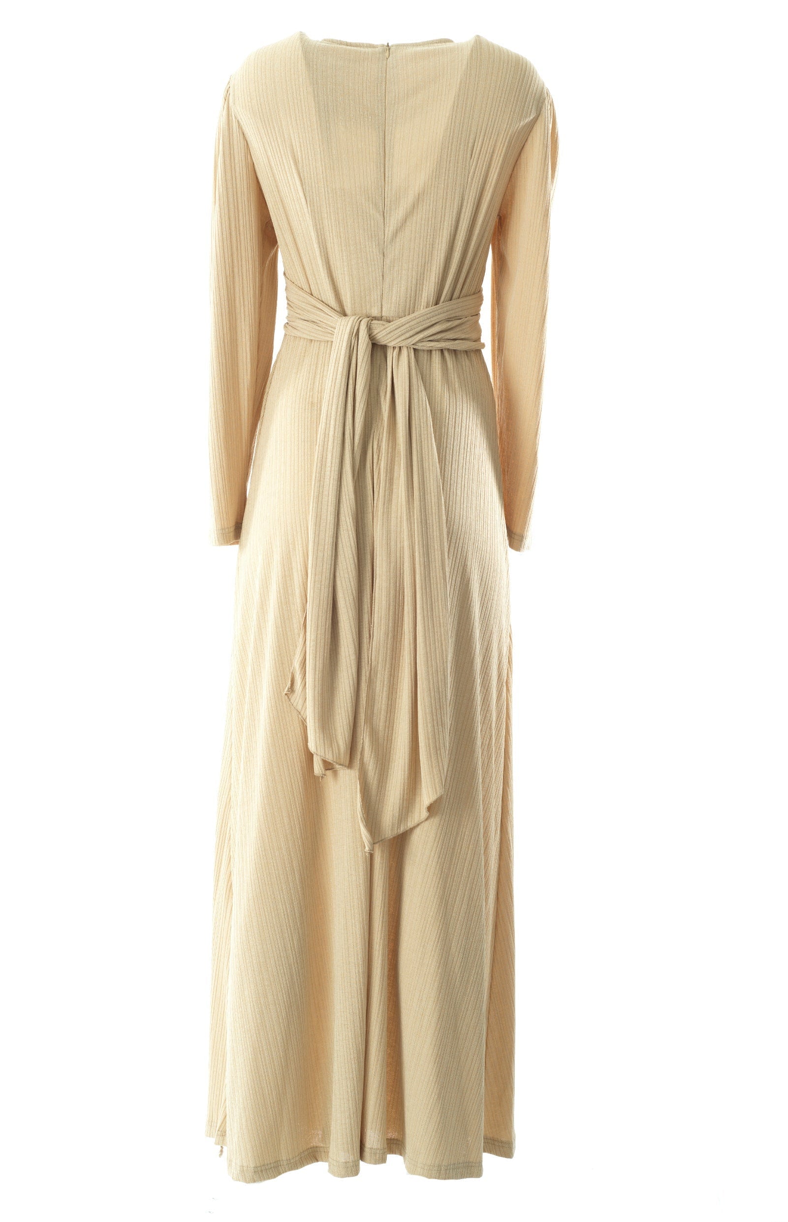 Oatmeal nude ma chérie ribbed maxi dress Kabayare