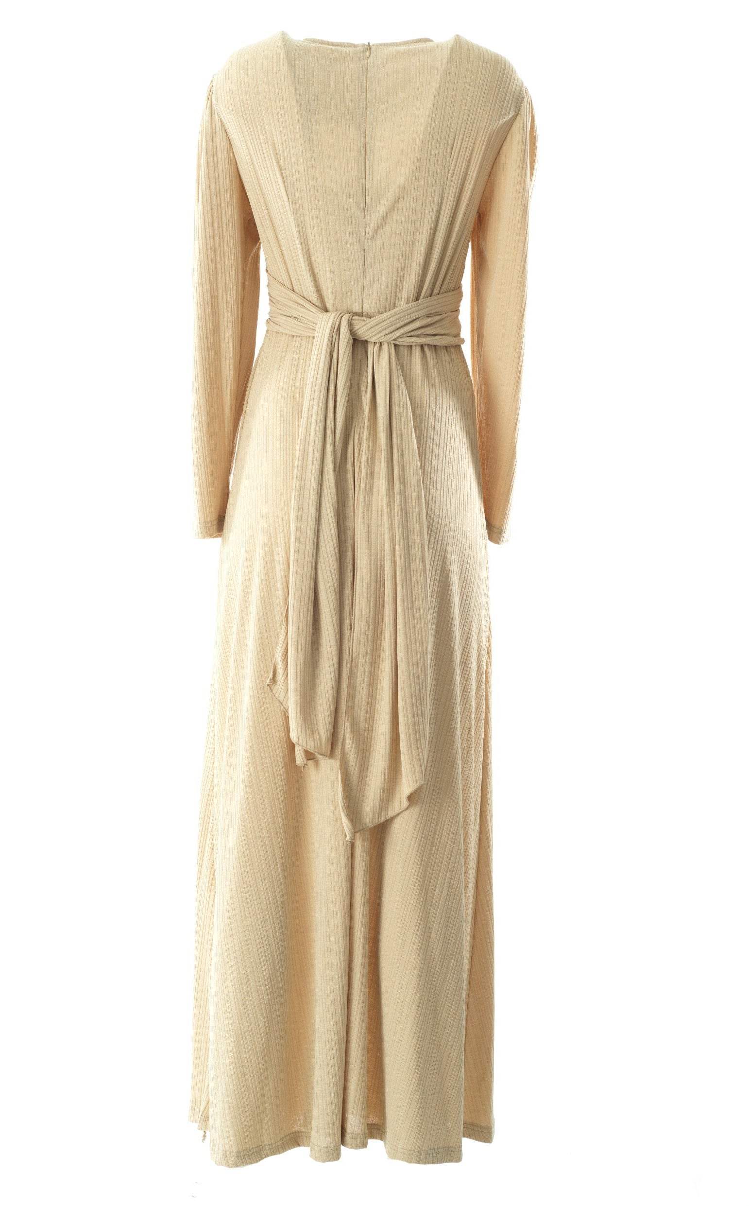 Oatmeal nude ma chérie ribbed maxi dress Kabayare