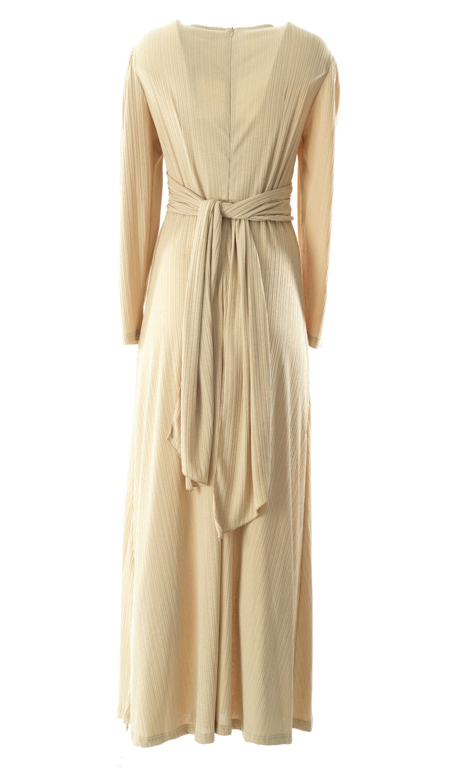 Oatmeal nude ma chérie ribbed maxi dress Kabayare