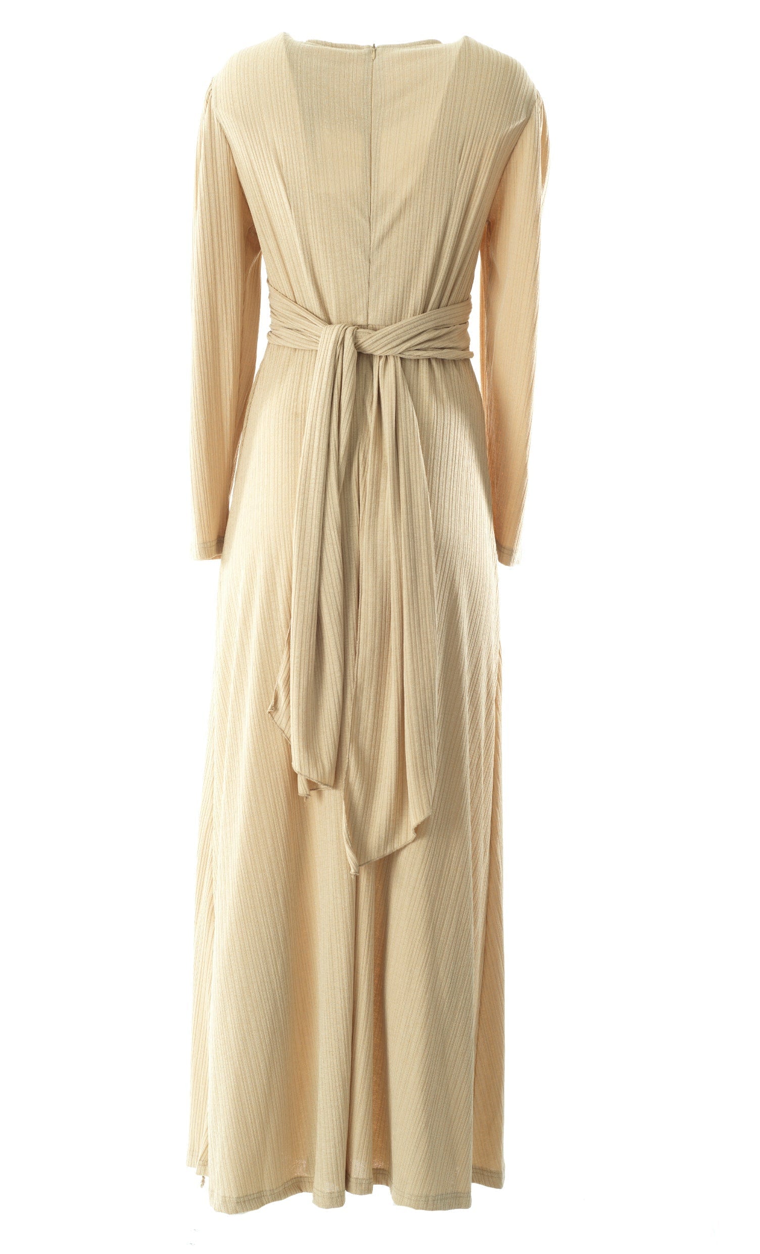 Oatmeal nude ma chérie ribbed maxi dress Kabayare