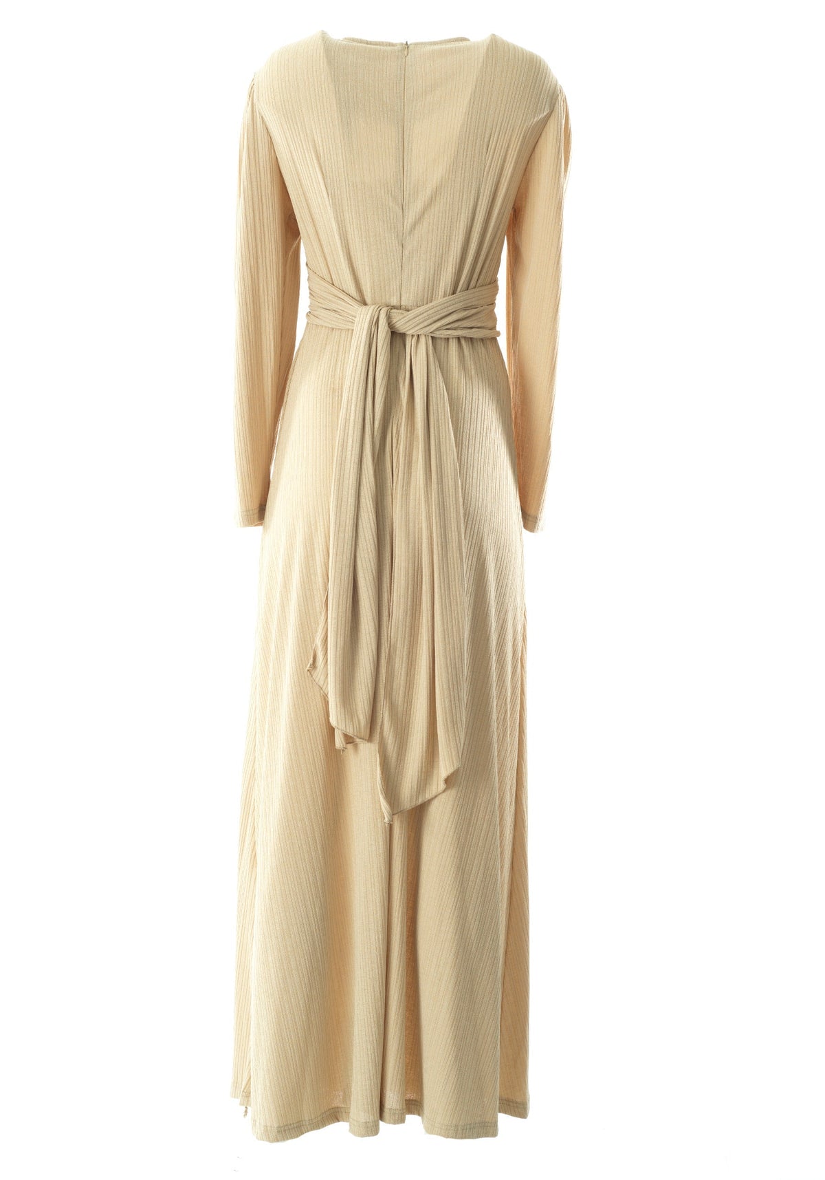 Oatmeal nude ma chérie ribbed maxi dress Kabayare