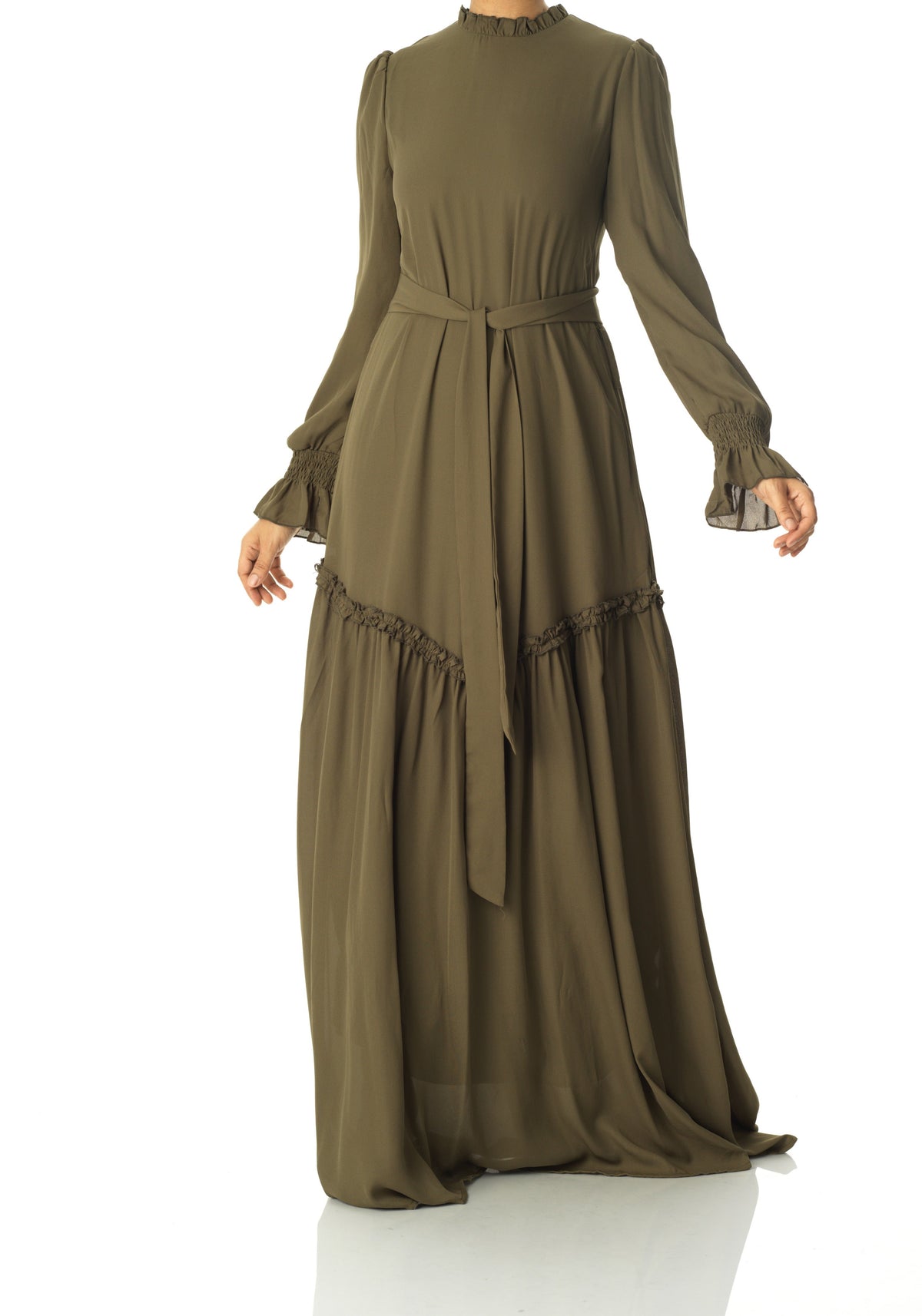 Olive Barcelona long sleeve maxi dress Kabayare