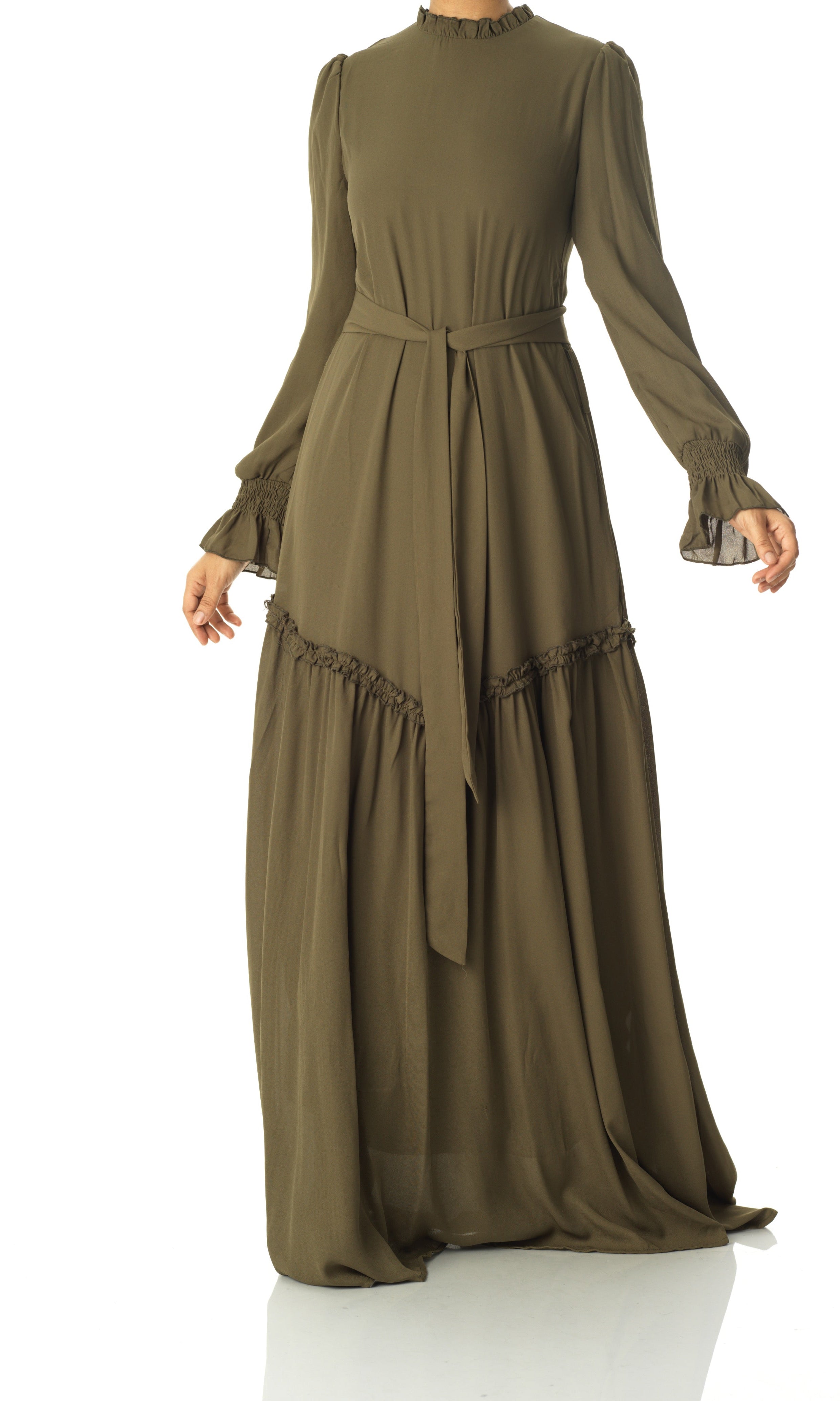 Olive Barcelona long sleeve maxi dress Kabayare