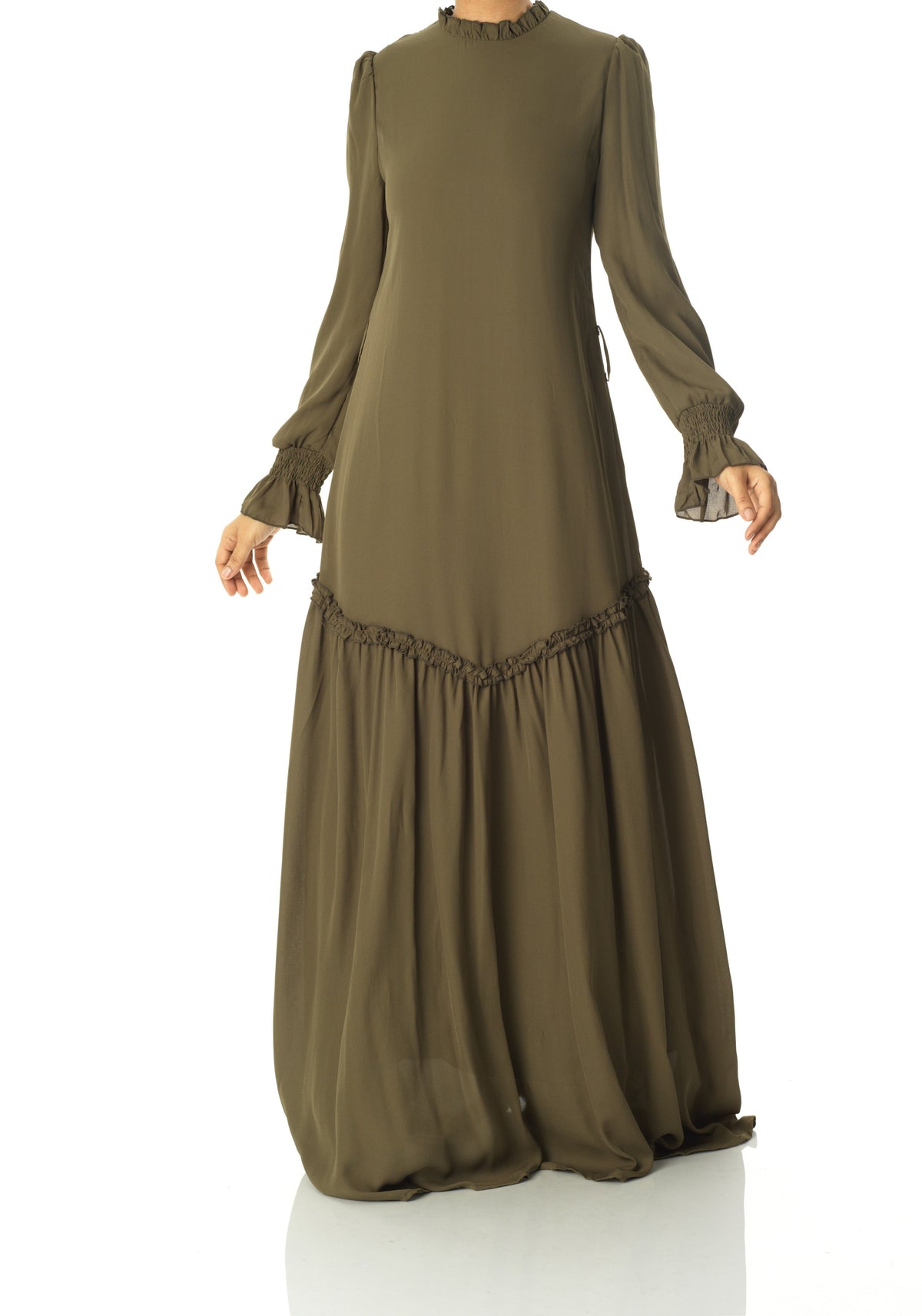 Olive Barcelona long sleeve maxi dress Kabayare