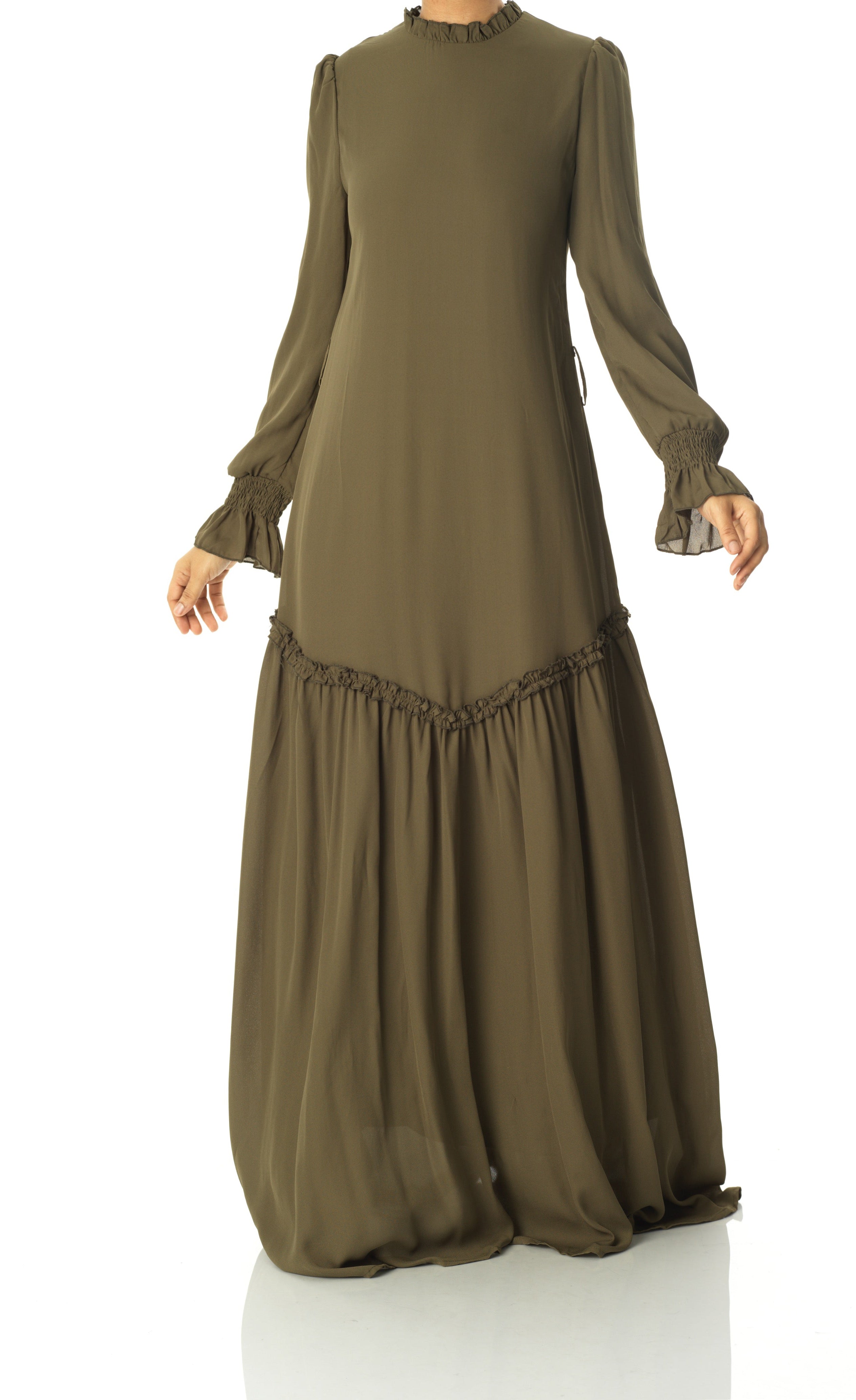 Olive Barcelona long sleeve maxi dress Kabayare