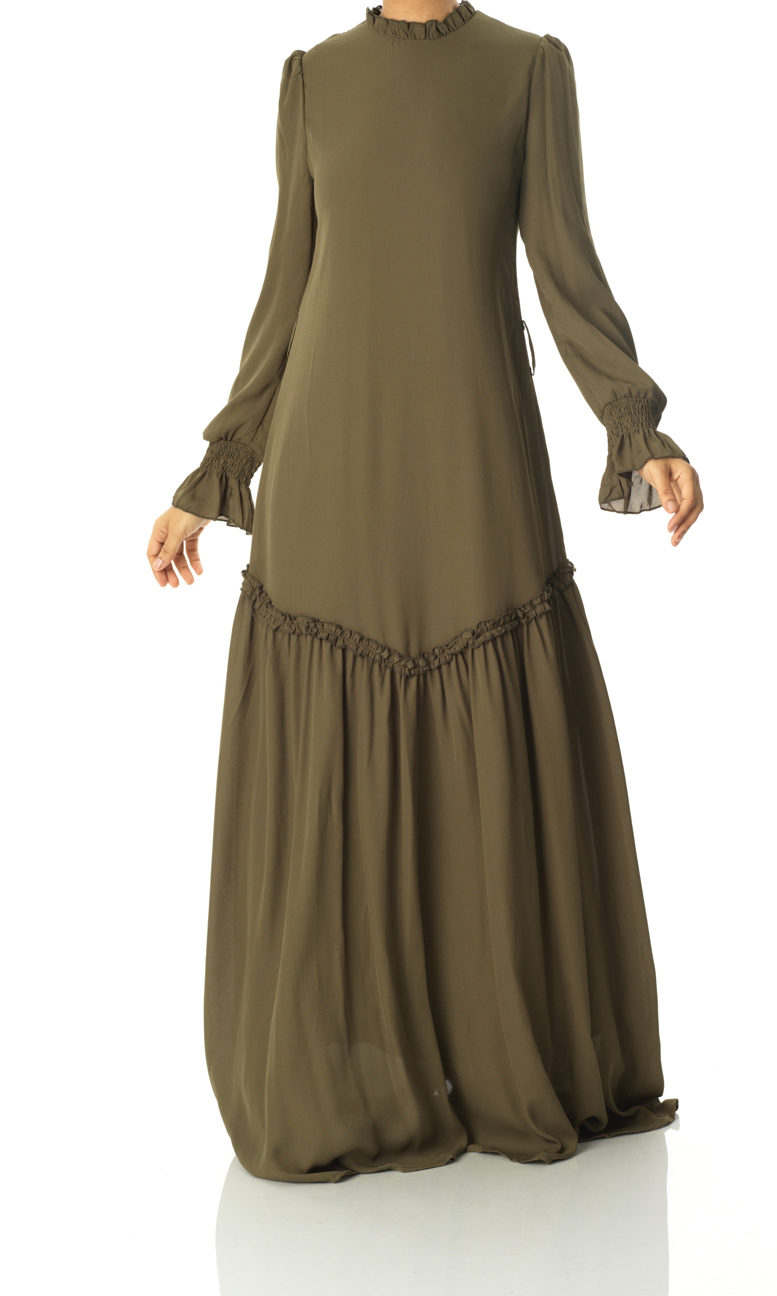 Olive Barcelona long sleeve maxi dress Kabayare