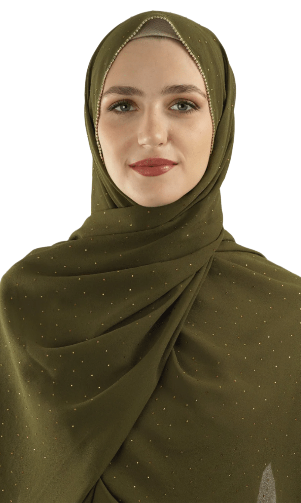 Olive Glamour chiffon hijab Kabayare