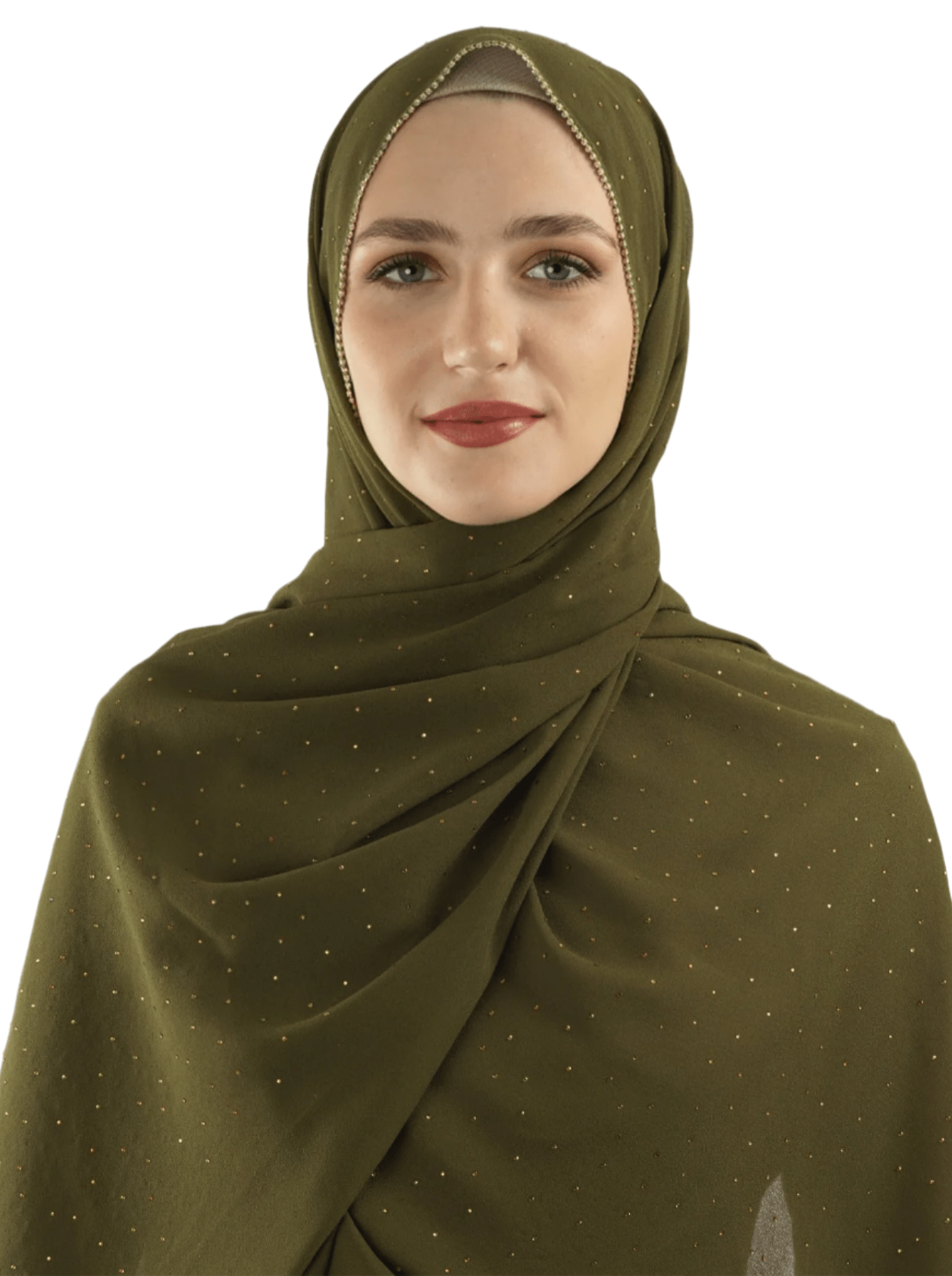 Olive Glamour chiffon hijab Kabayare