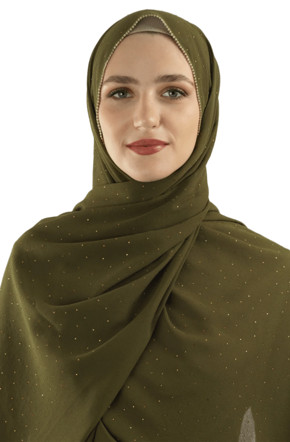 Olive Glamour chiffon hijab Kabayare