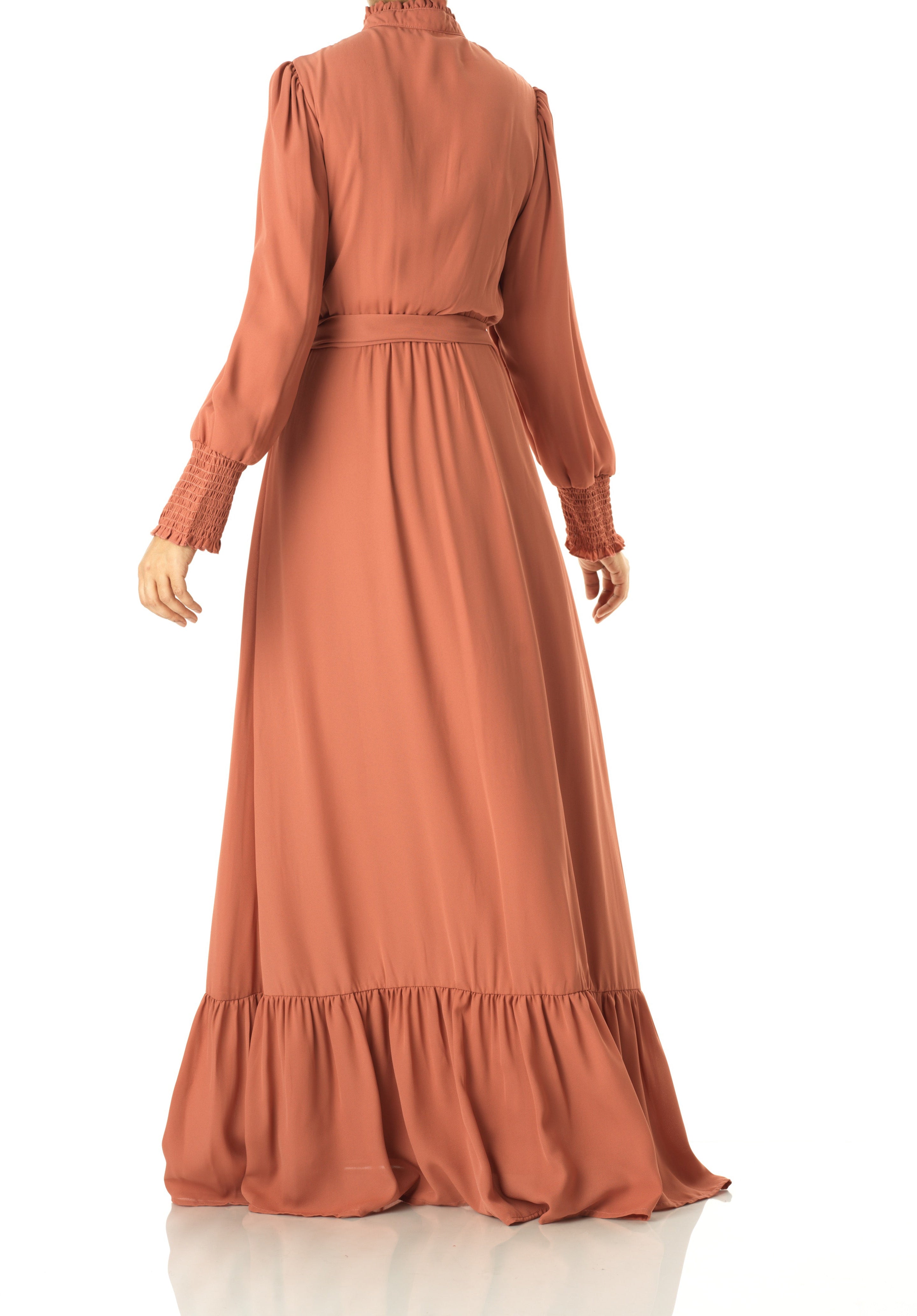 Olivia crepe long sleeve maxi modest dress Kabayare