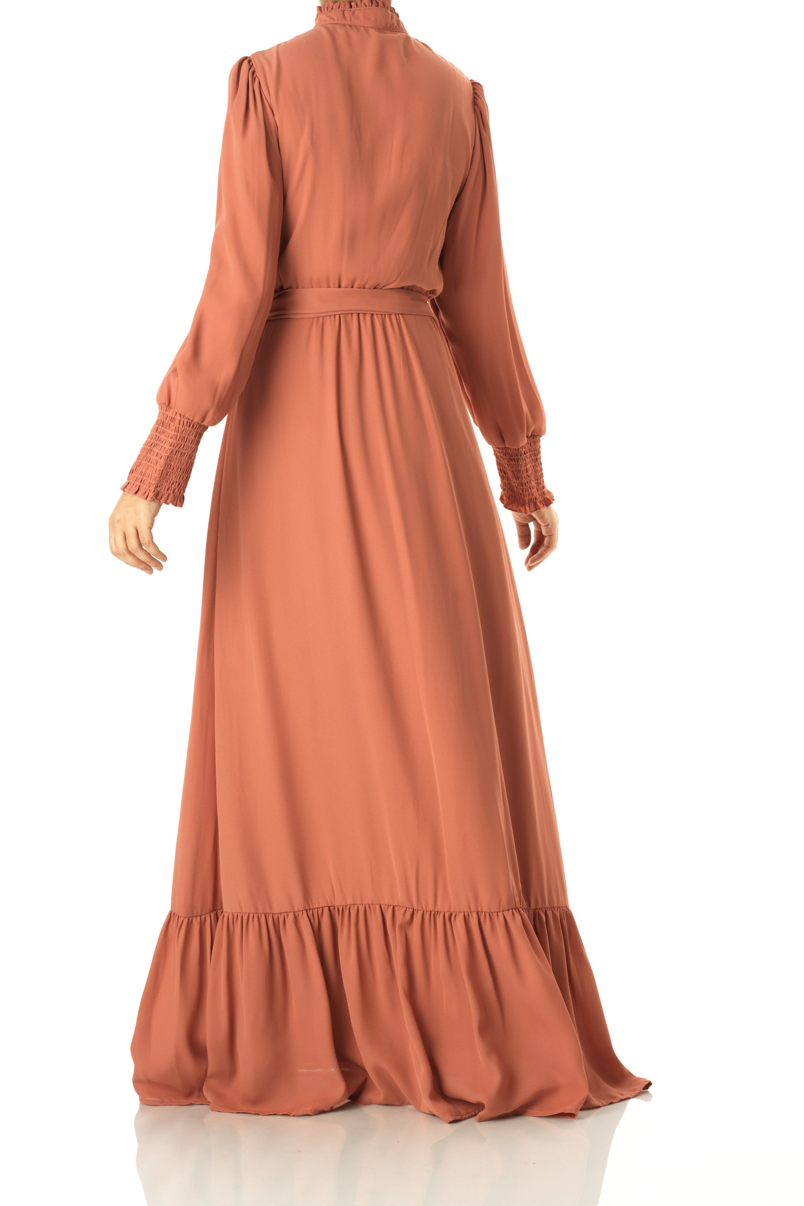 Olivia crepe long sleeve maxi modest dress Kabayare