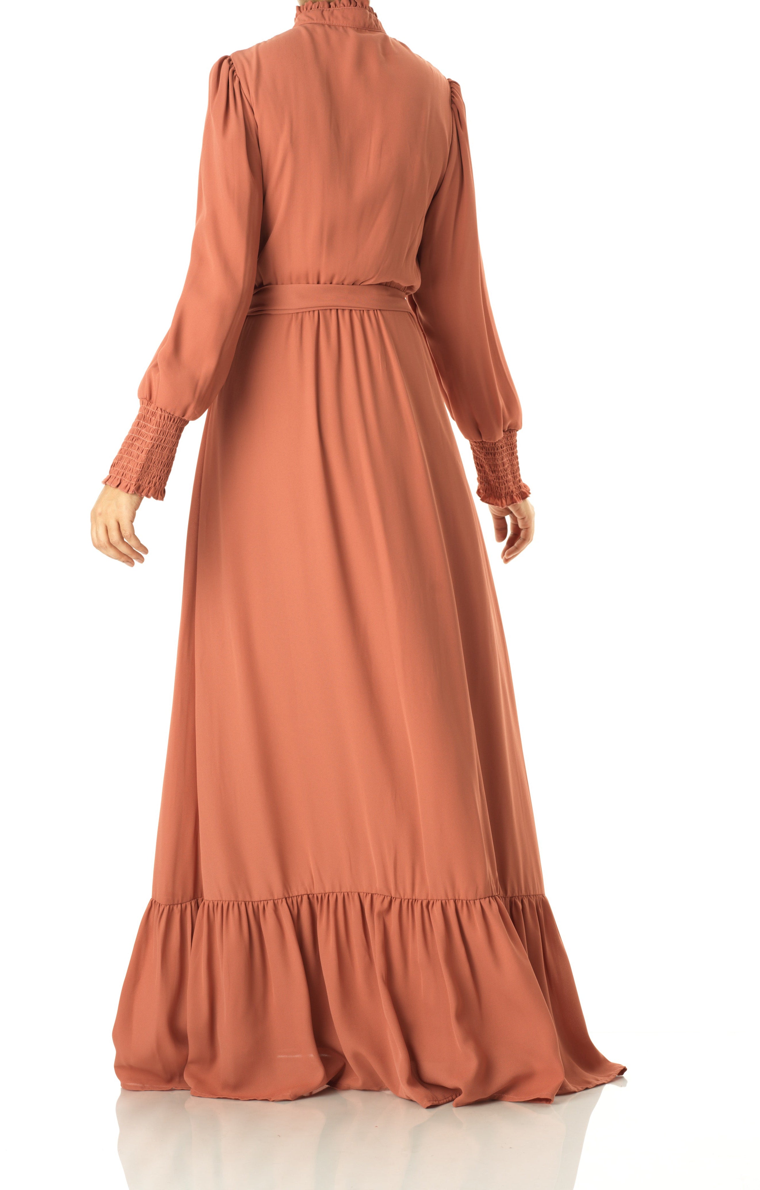 Olivia crepe long sleeve maxi modest dress Kabayare