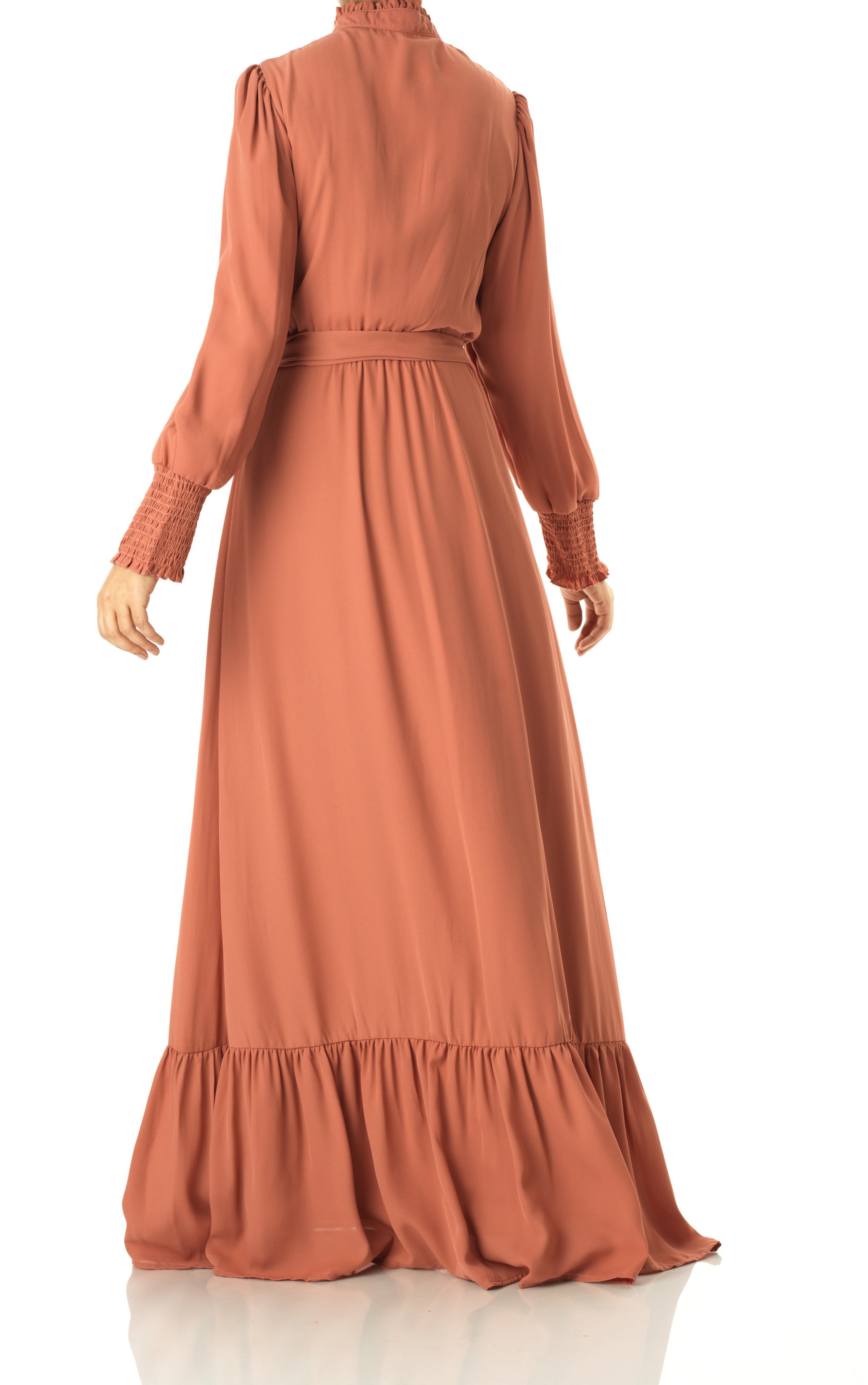 Olivia crepe long sleeve maxi modest dress Kabayare