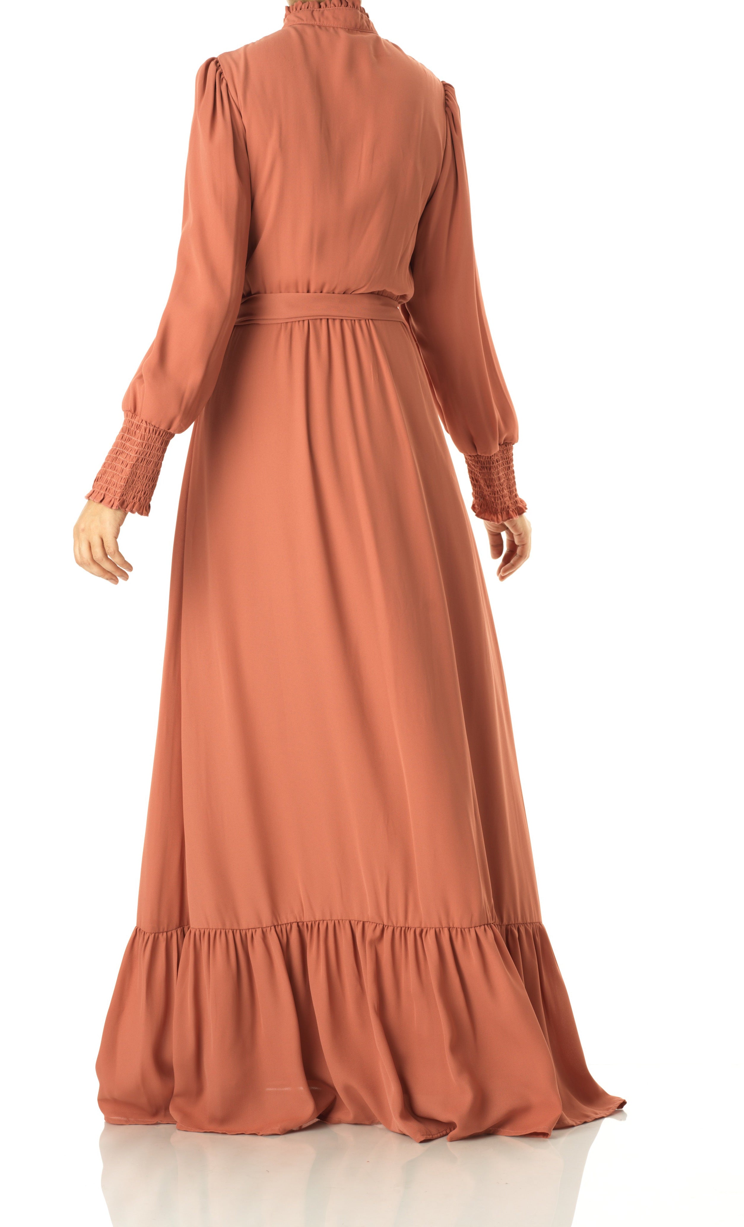Olivia crepe long sleeve maxi modest dress Kabayare