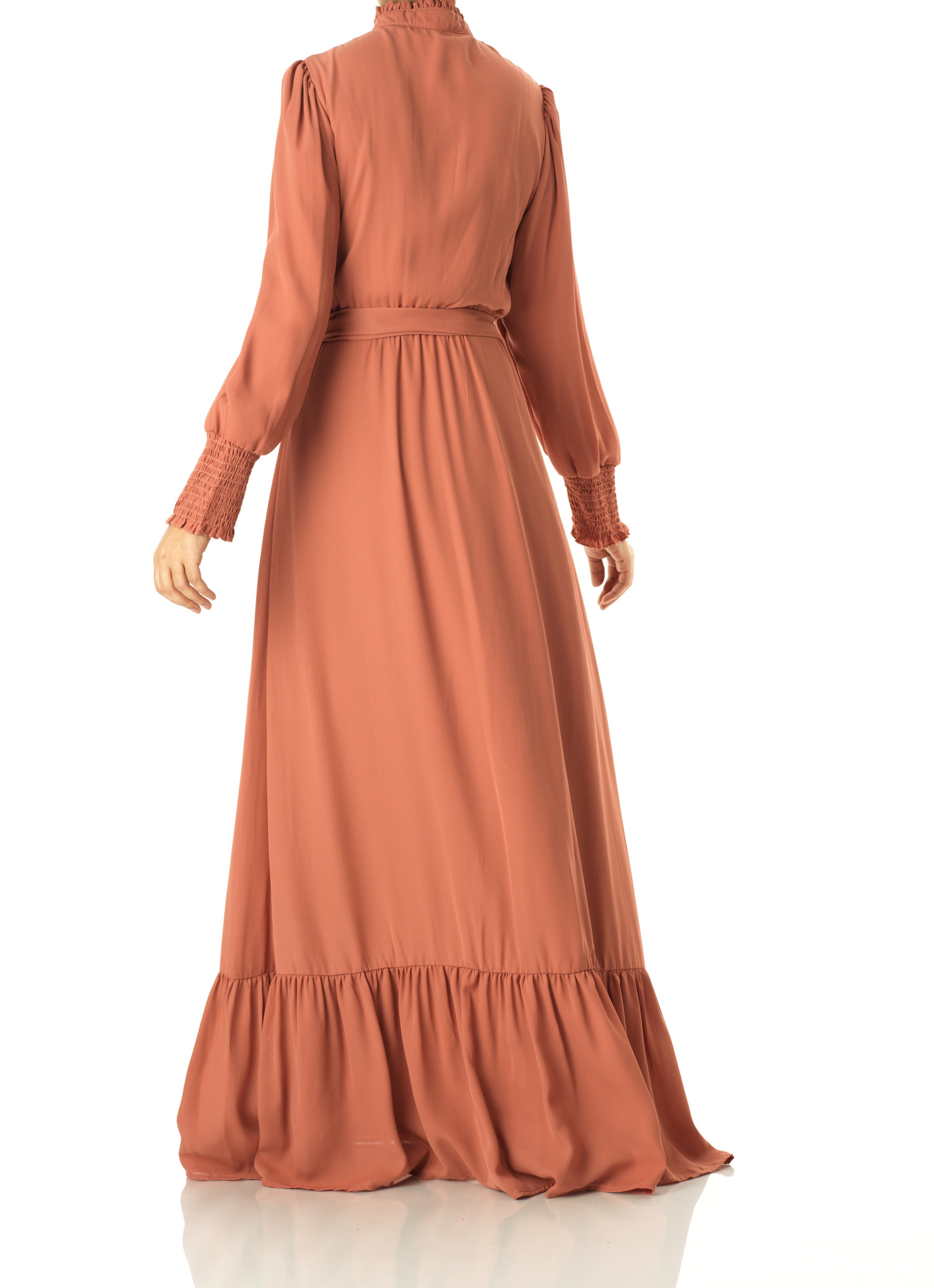 Olivia crepe long sleeve maxi modest dress Kabayare