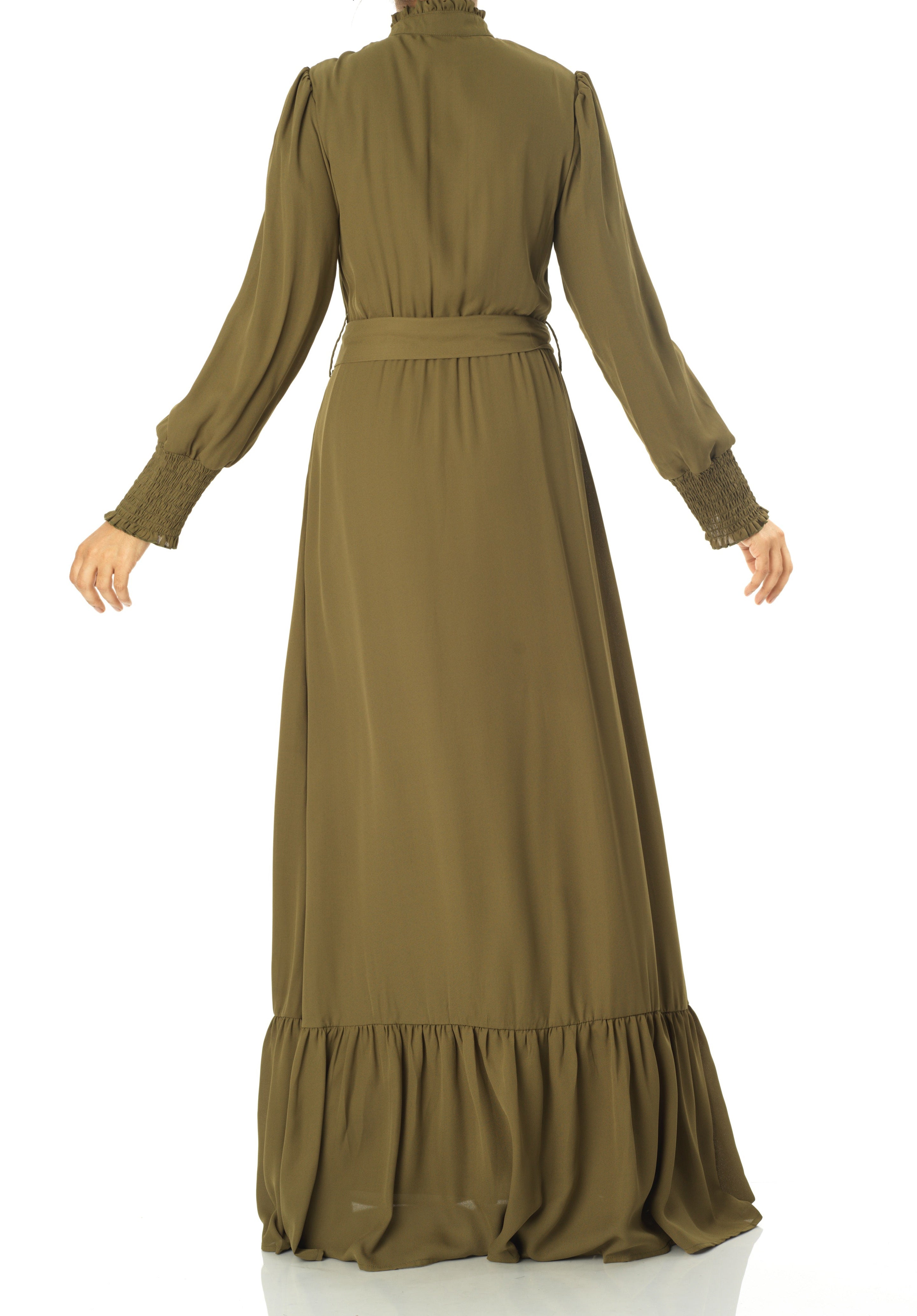 Olivia crepe long sleeve maxi modest dress Kabayare