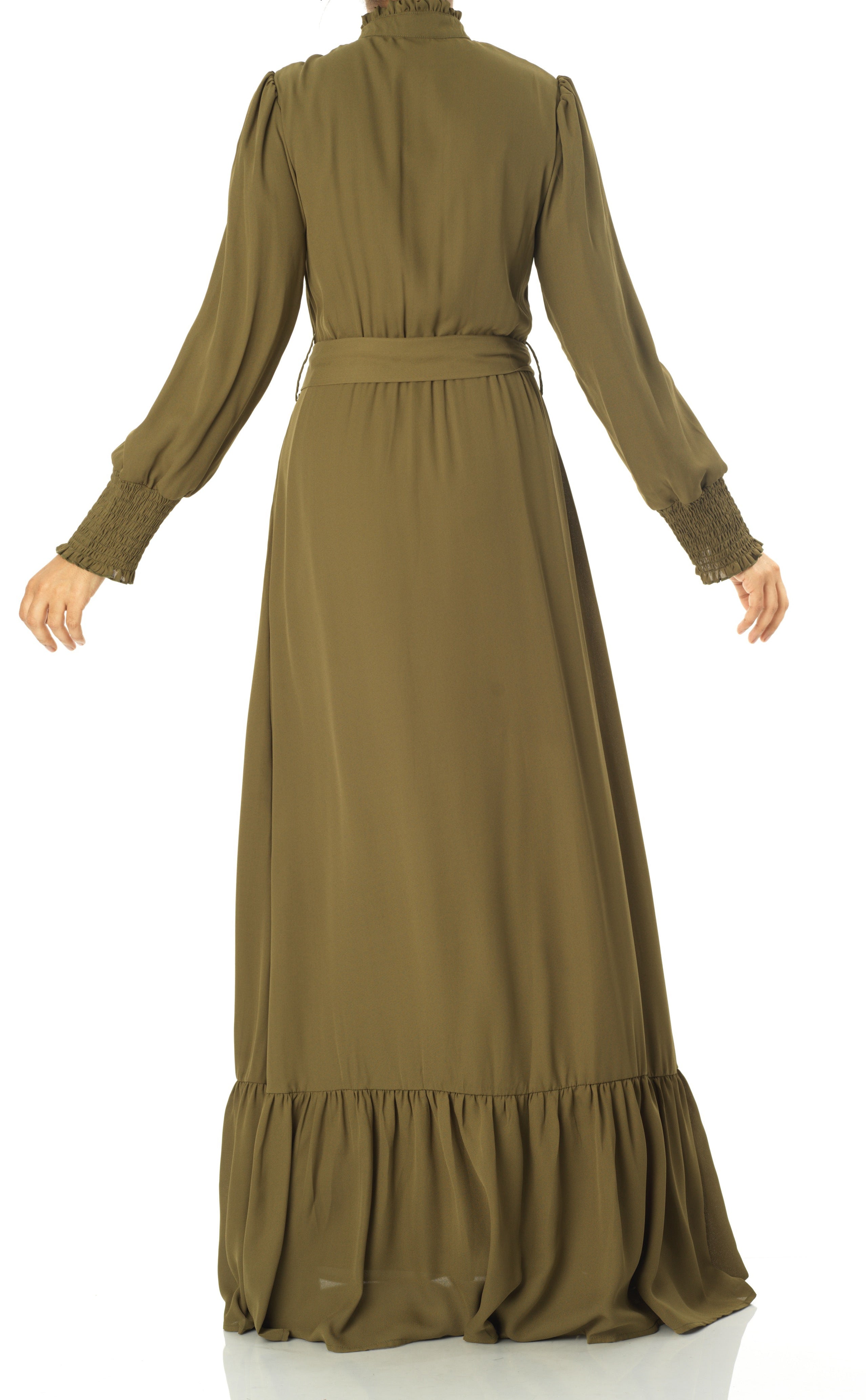 Olivia crepe long sleeve maxi modest dress Kabayare