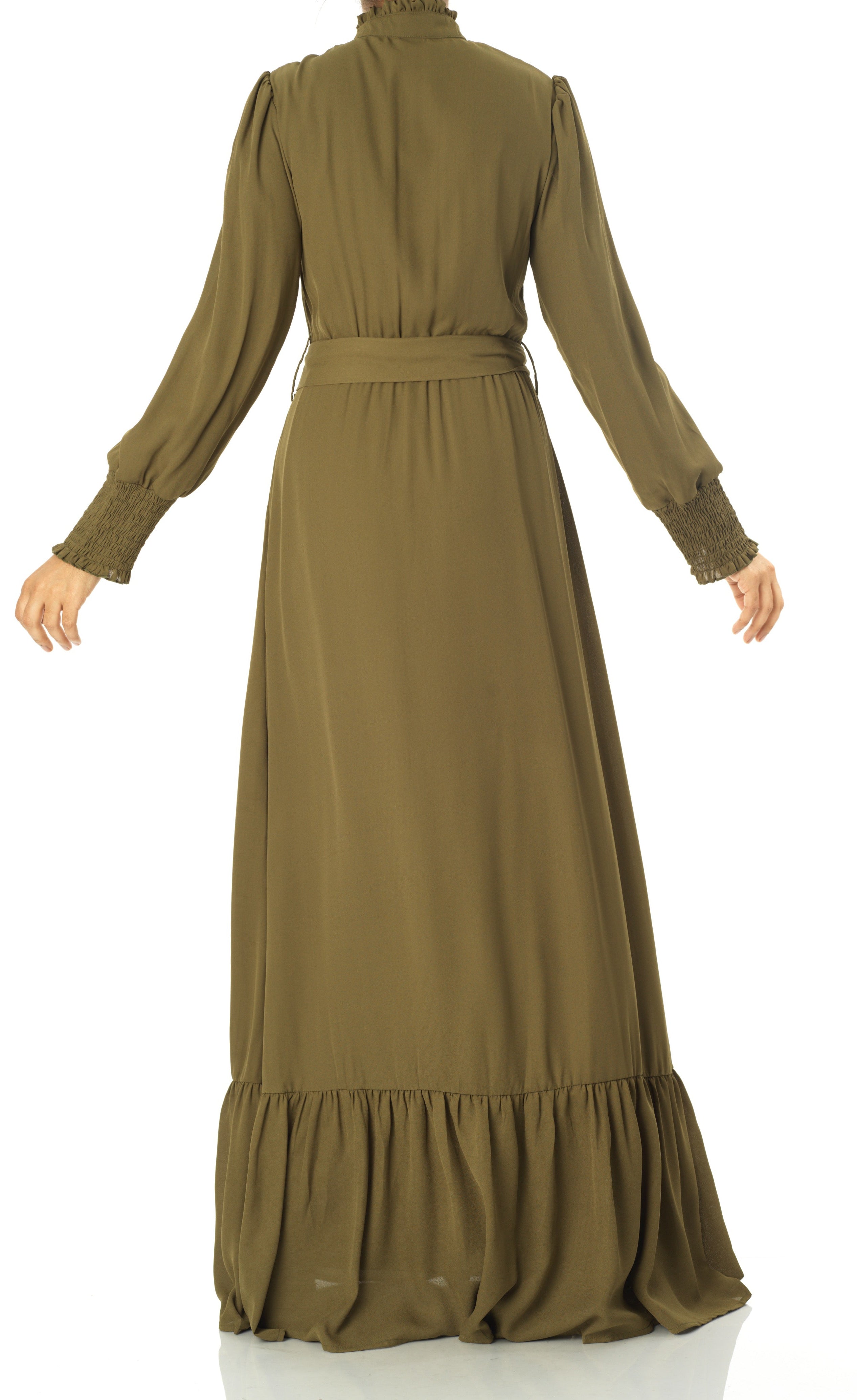 Olivia crepe long sleeve maxi modest dress Kabayare