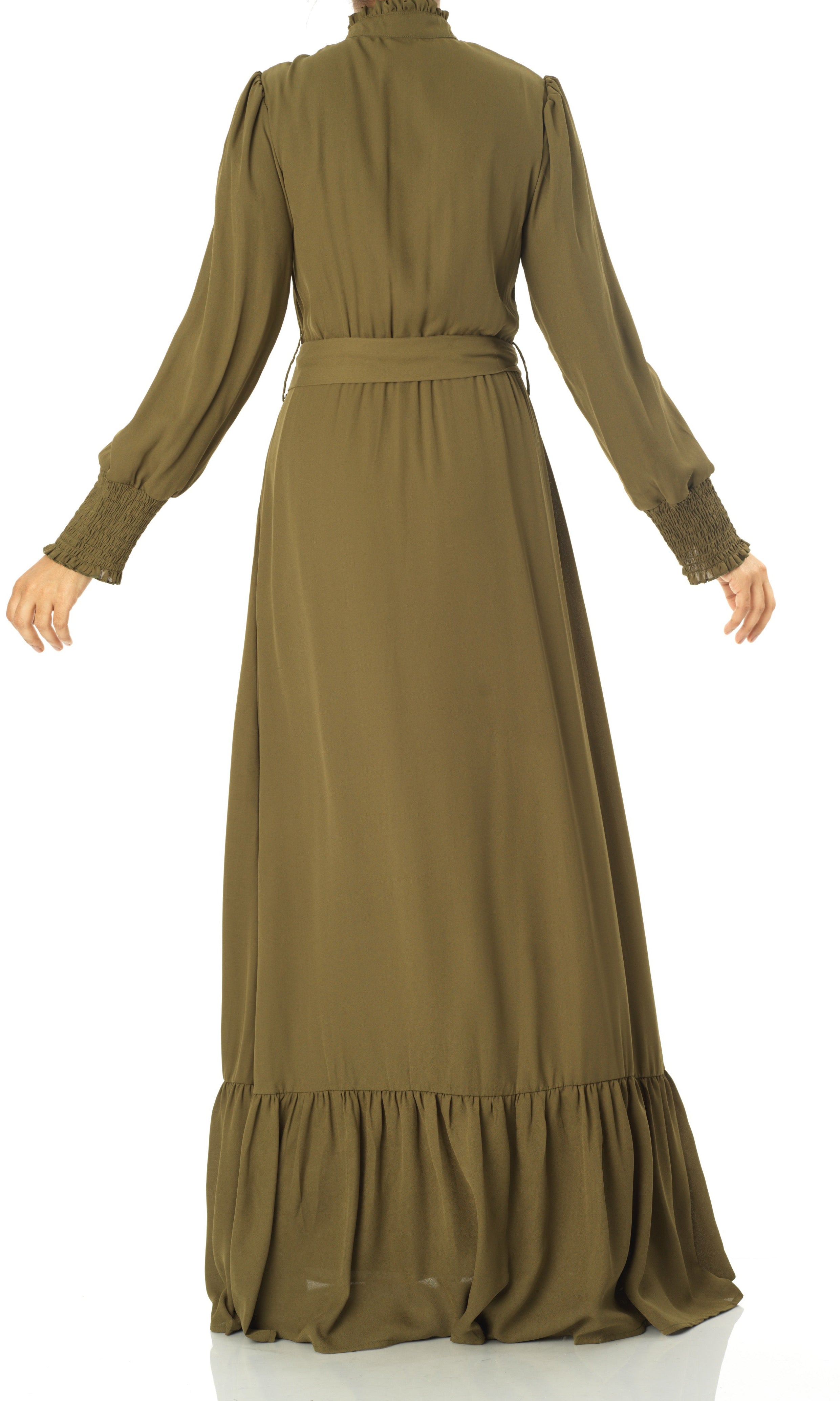 Olivia crepe long sleeve maxi modest dress Kabayare
